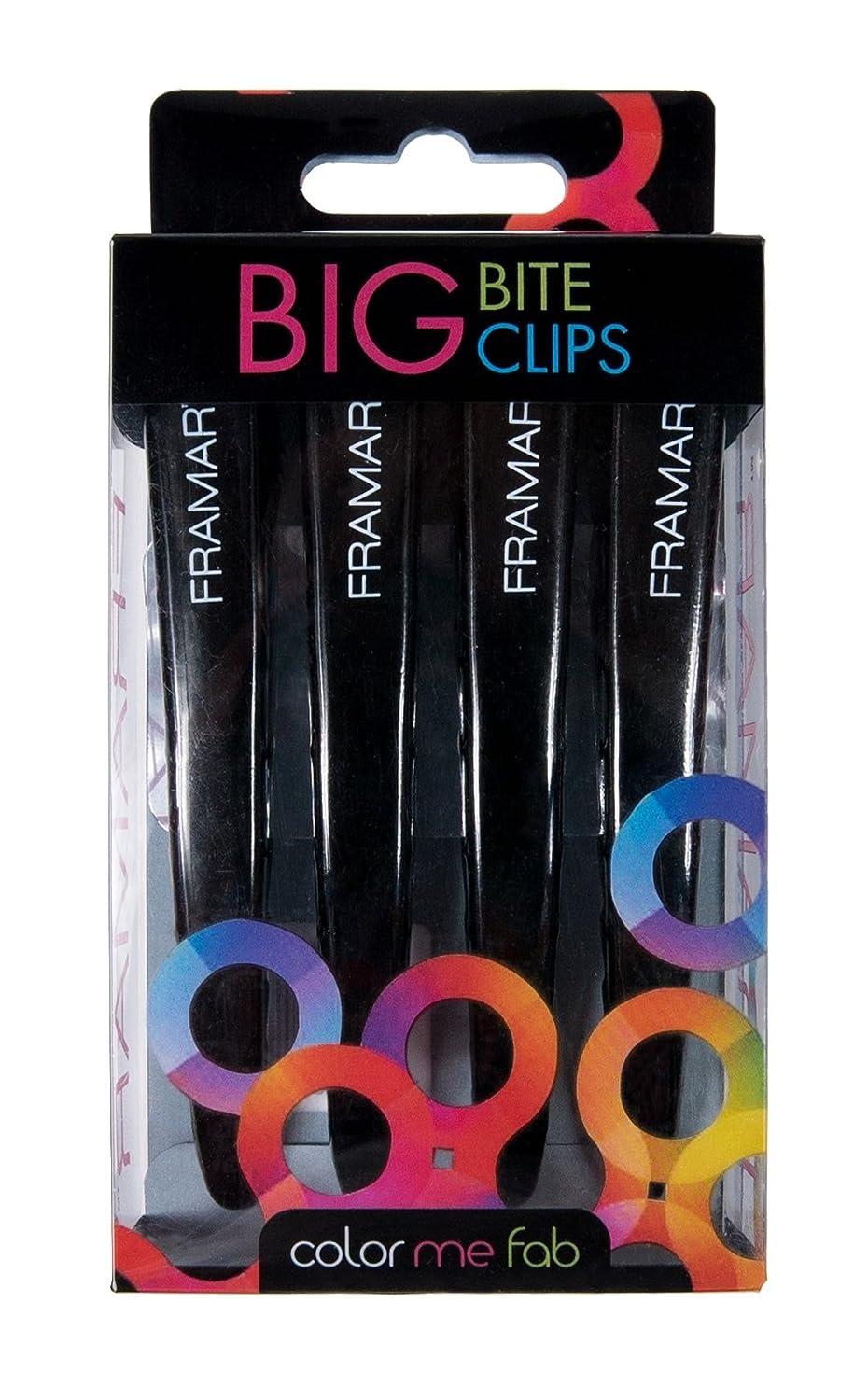 Framar Black Big Bite Clips - Set of 4 Professional Hair Clips – Hair Clips  for Styling, Clips for Hair, Metal hair Clips - Extra Grip & Durable