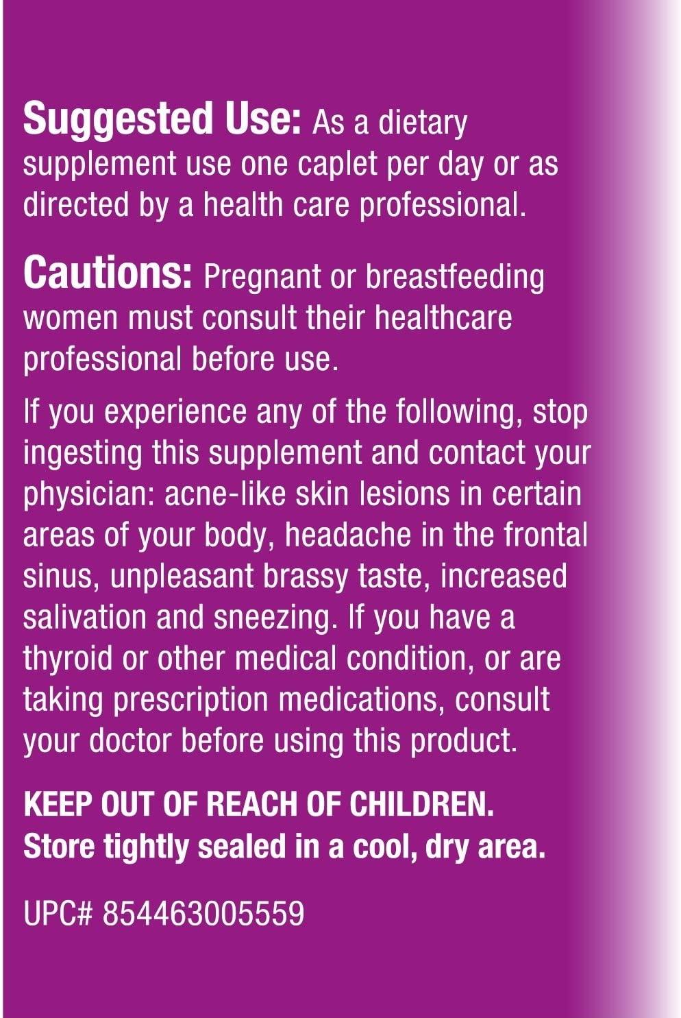 Relentless Improvement Iodine Sublime 12.5mg 200 Caplets with Potassium