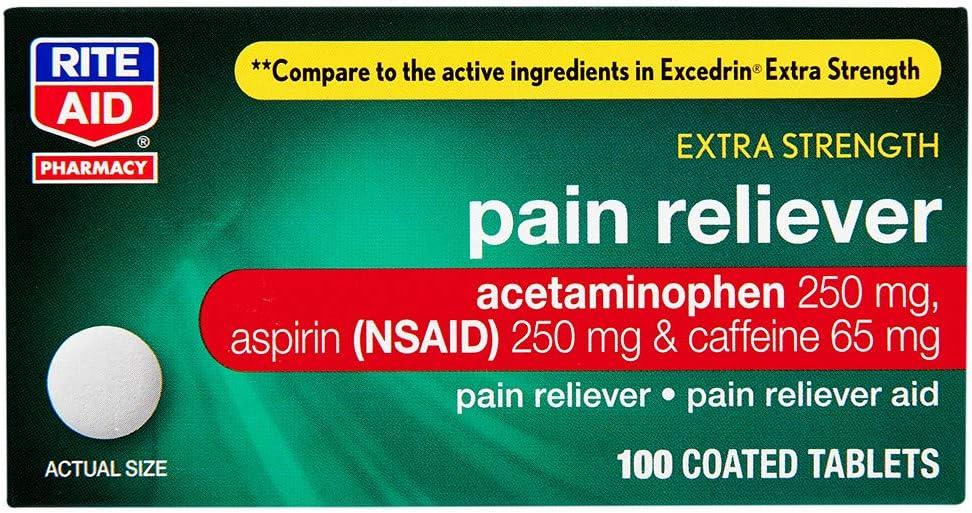 Rite Aid Extra Strength Pain Reliever, Acetaminophen 250mg, Aspirin