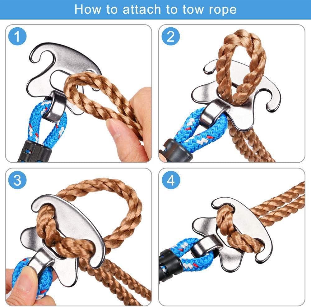 BeneLabel Tow Rope Quick Connector for Tubing with Stainless Steel Connector, Water Sport