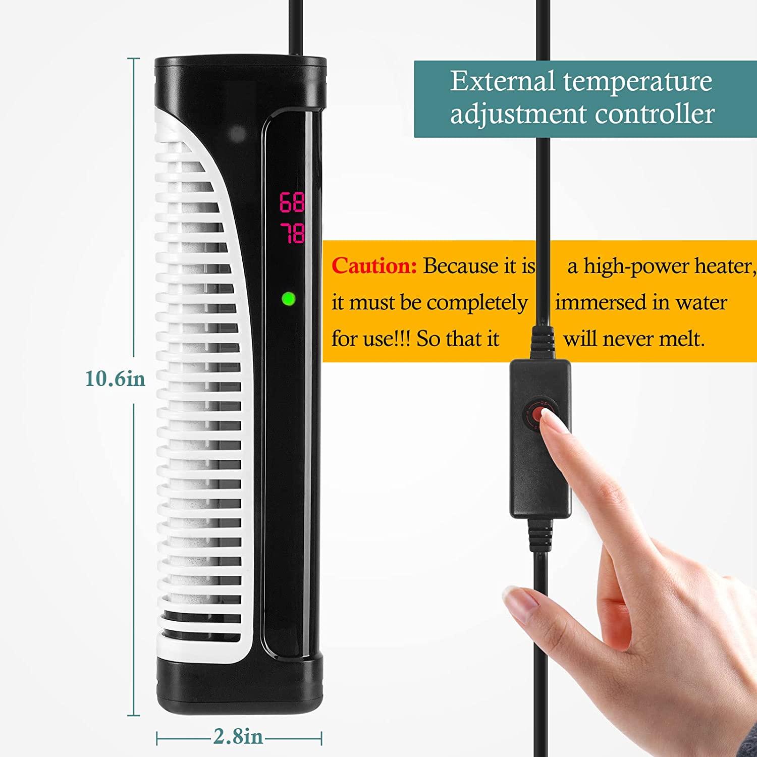 HITOP 300W 500W Digital Aquarium Heater, Submersible Large Fish Tank