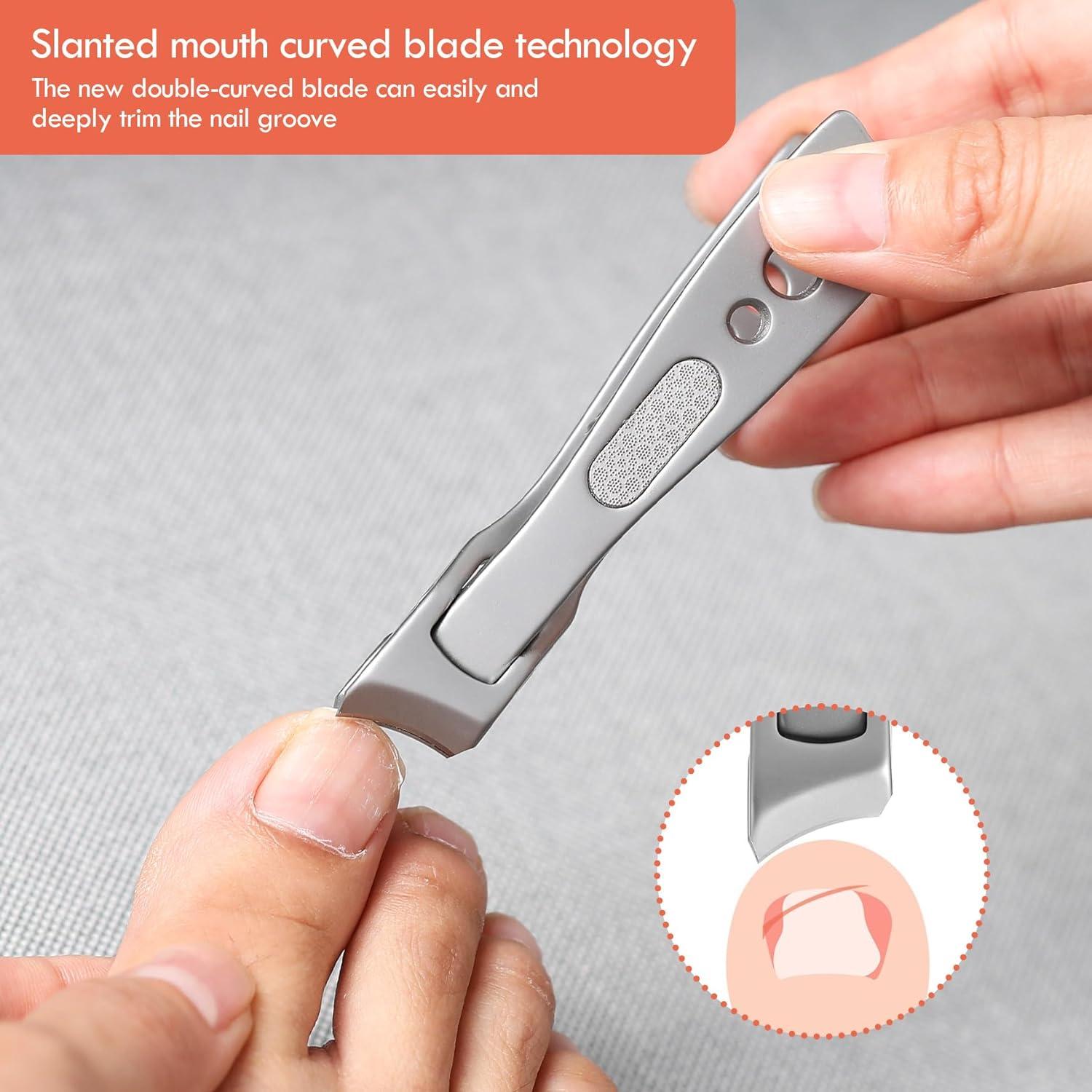 BEZOX Ingrown Toenail Clippers - Precision Thick Toe Nail Clipper for  Ingrown and Curly Nails, Comfort Grip Fingernail Clipper, Ergonomic Handle
