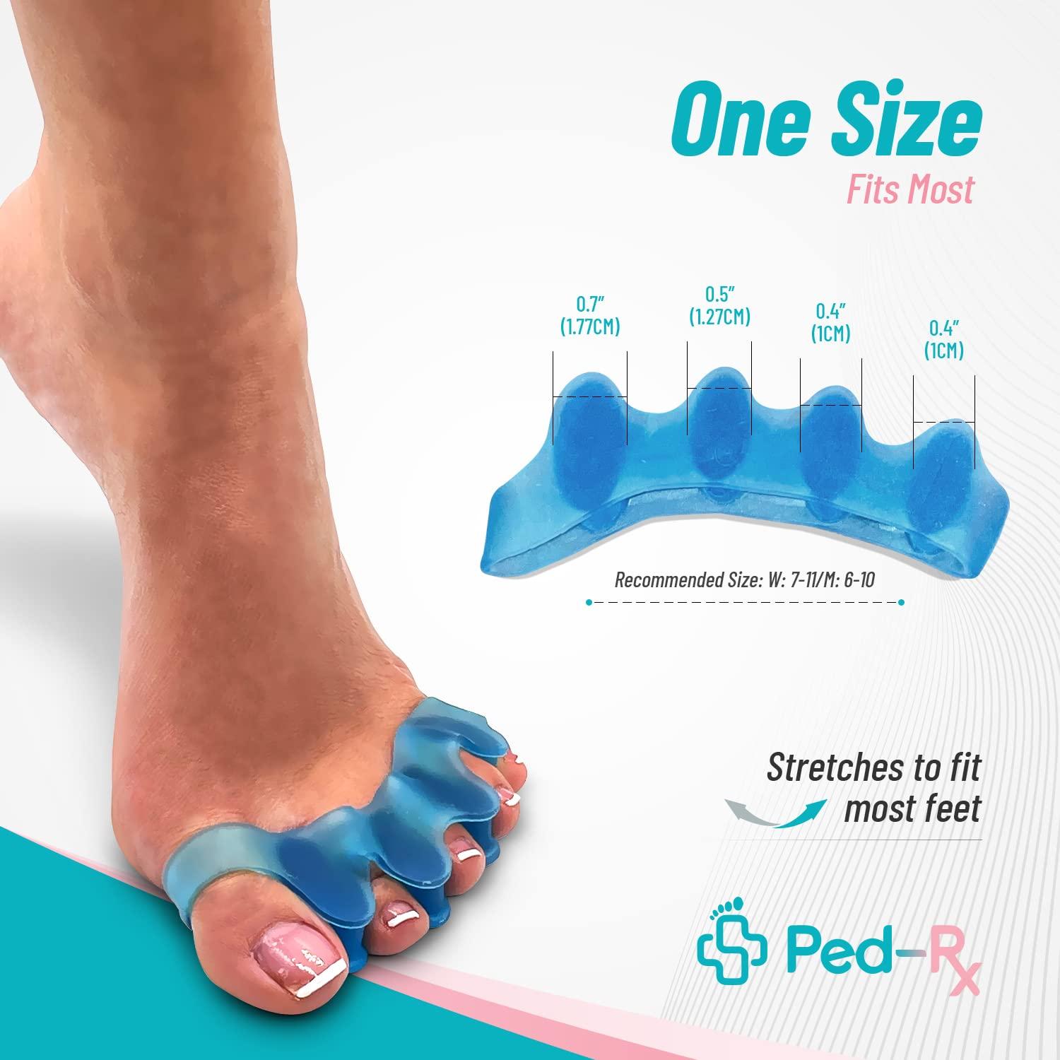 PedRx Toe Separators 3 Pairs Toe Stretchers for Overlapping Toes