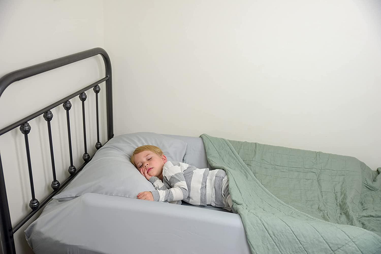 2Pack Inflatable Bed Rail for Toddlers with Pump Travel Bed Bumpers for Toddlers and Kids