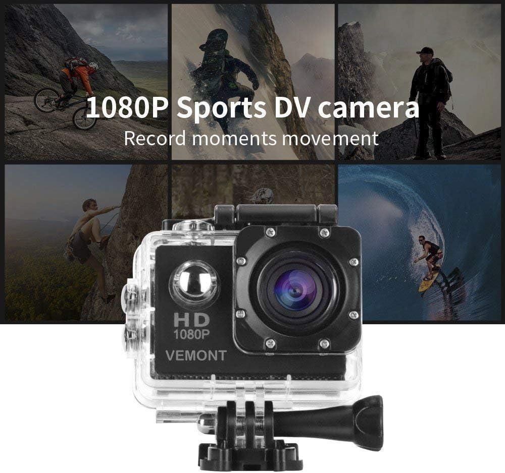 VEMONT Action Camera, 1080P 12MP Sports Camera Full HD 2.0 Inch