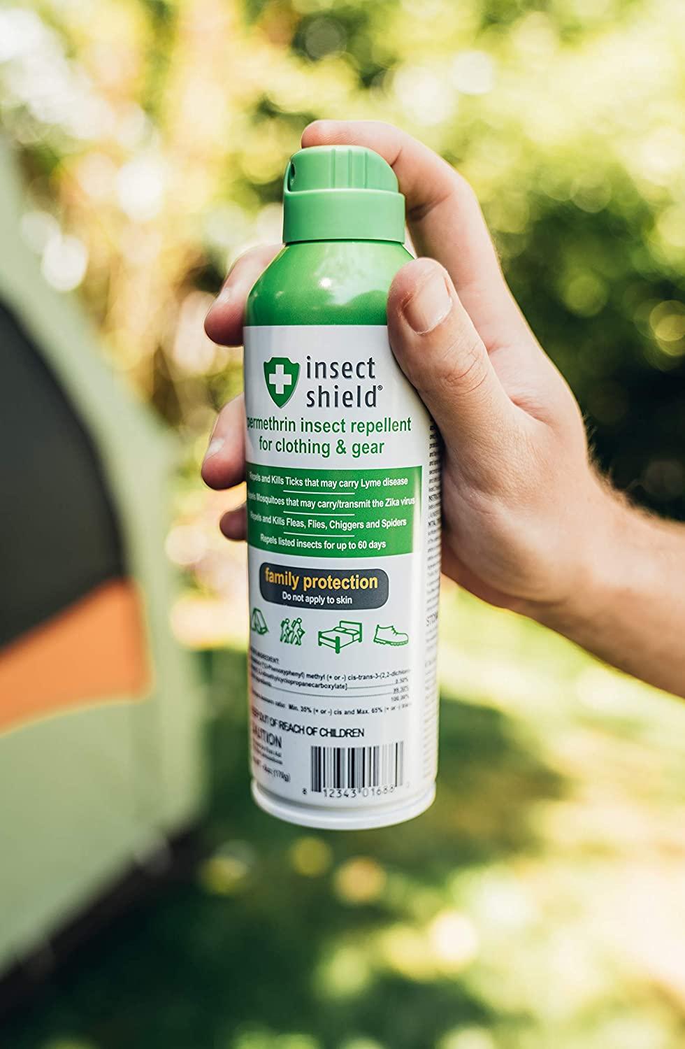 Insect Shield Premium Permethrin Spray Insect Repellent for Clothing, Gear,  Tents, Last up to 60 Days, Clear (6 Oz Aerosol)