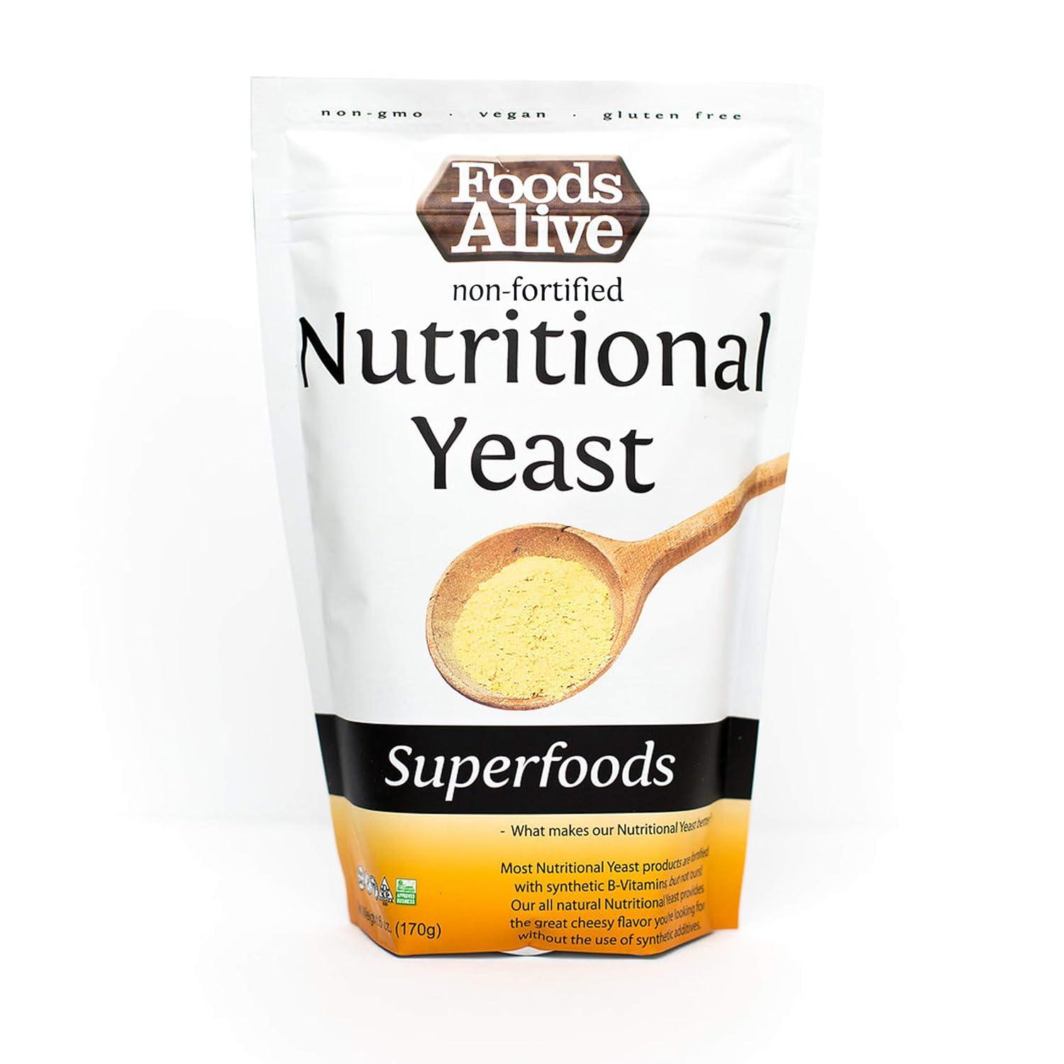 Vegan Cheese Foods Alive Nutritional Yeast Flakes - Unfortified Seasoning (2 Lbs) - Keto & Candida Friendly Helko Werk Axe