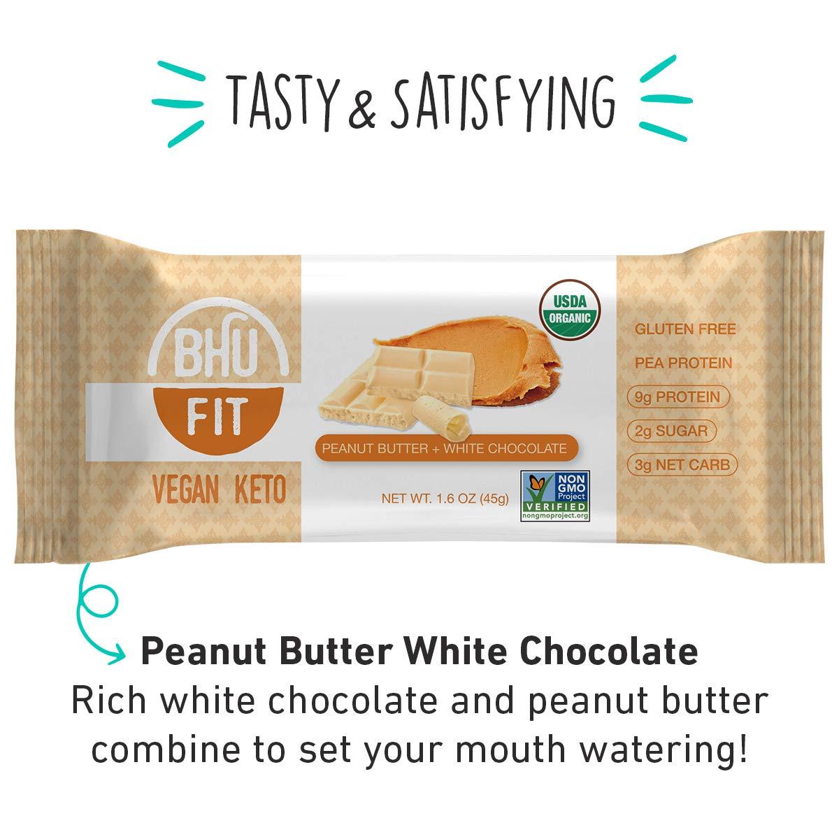 BHU FIT Keto Bars Organic Keto Bar with 3g Net Carbs, 1g Sugar