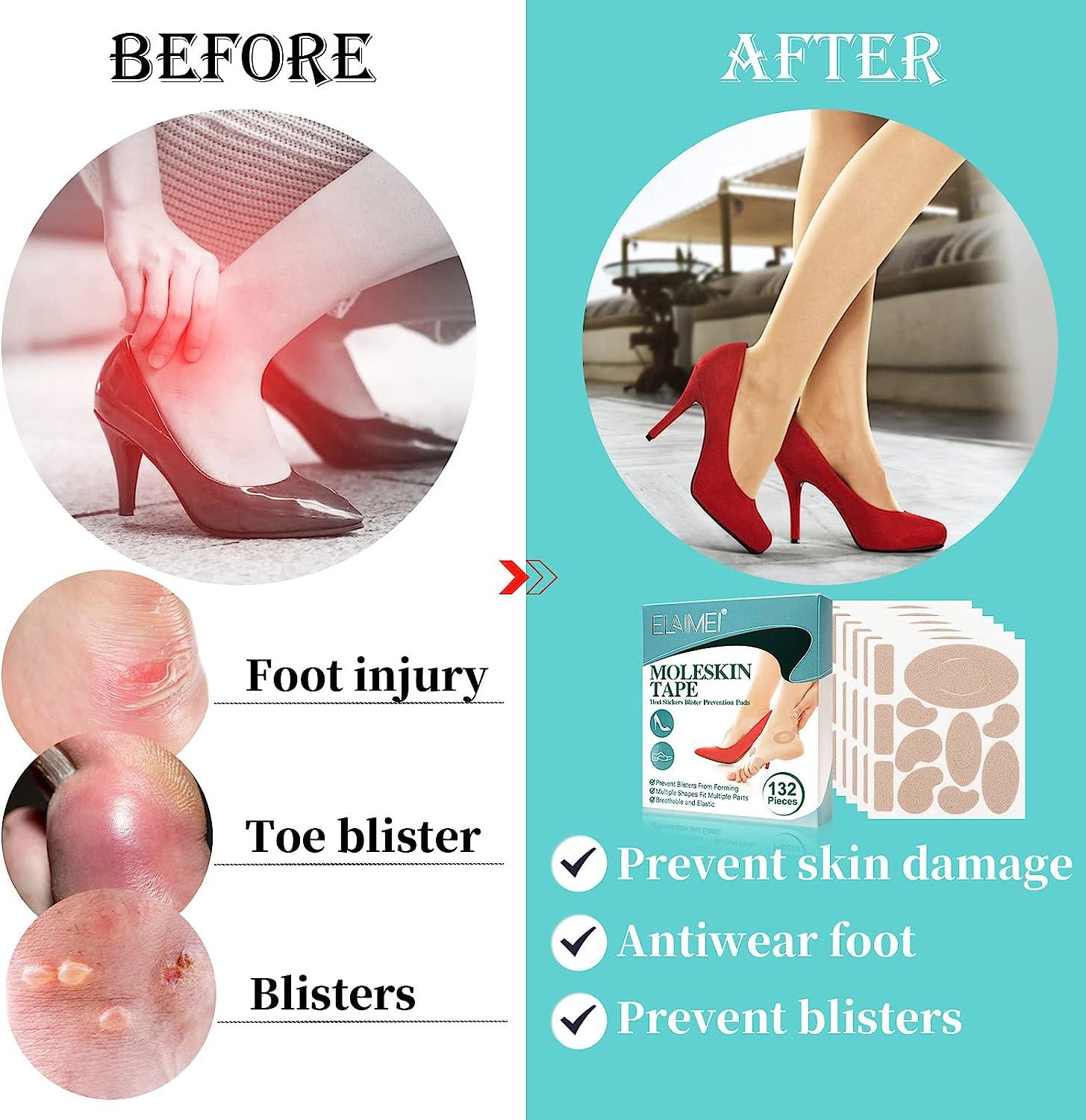 5 Sheets Moleskin Feet Waterproof Adhesive Foam Foot Care Moleskin Tape High -Heeled Sticker for Anti Chafing Blister Prevention - AliExpress