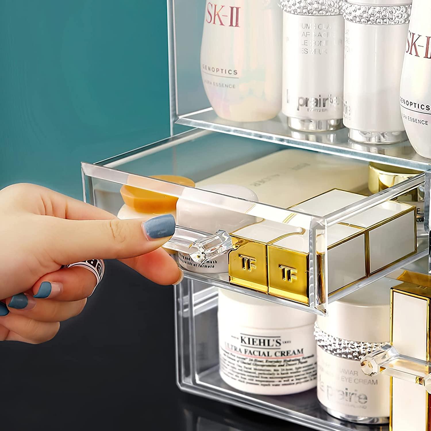 Light luxury cosmetics storage box Dust-proof skin care products