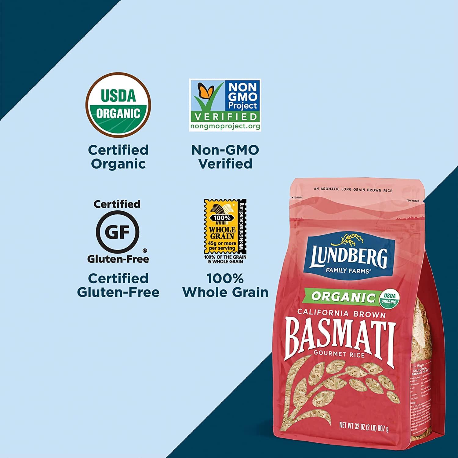 Organic Brown Basmati Rice Lundberg Family Farms GlutenFree, Non