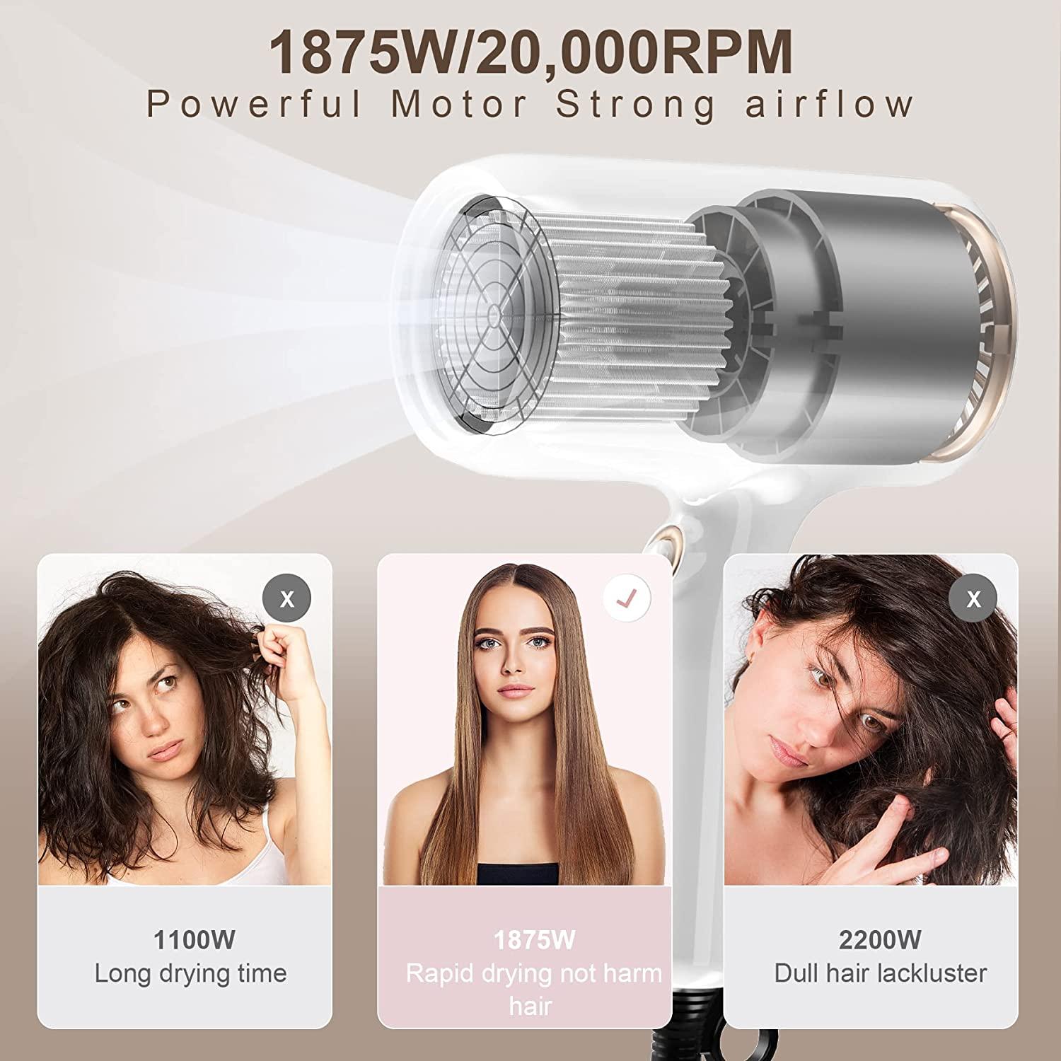 Professional Ionic Hair Dryer with Diffuser DOOAIR 1875W, Travel Size