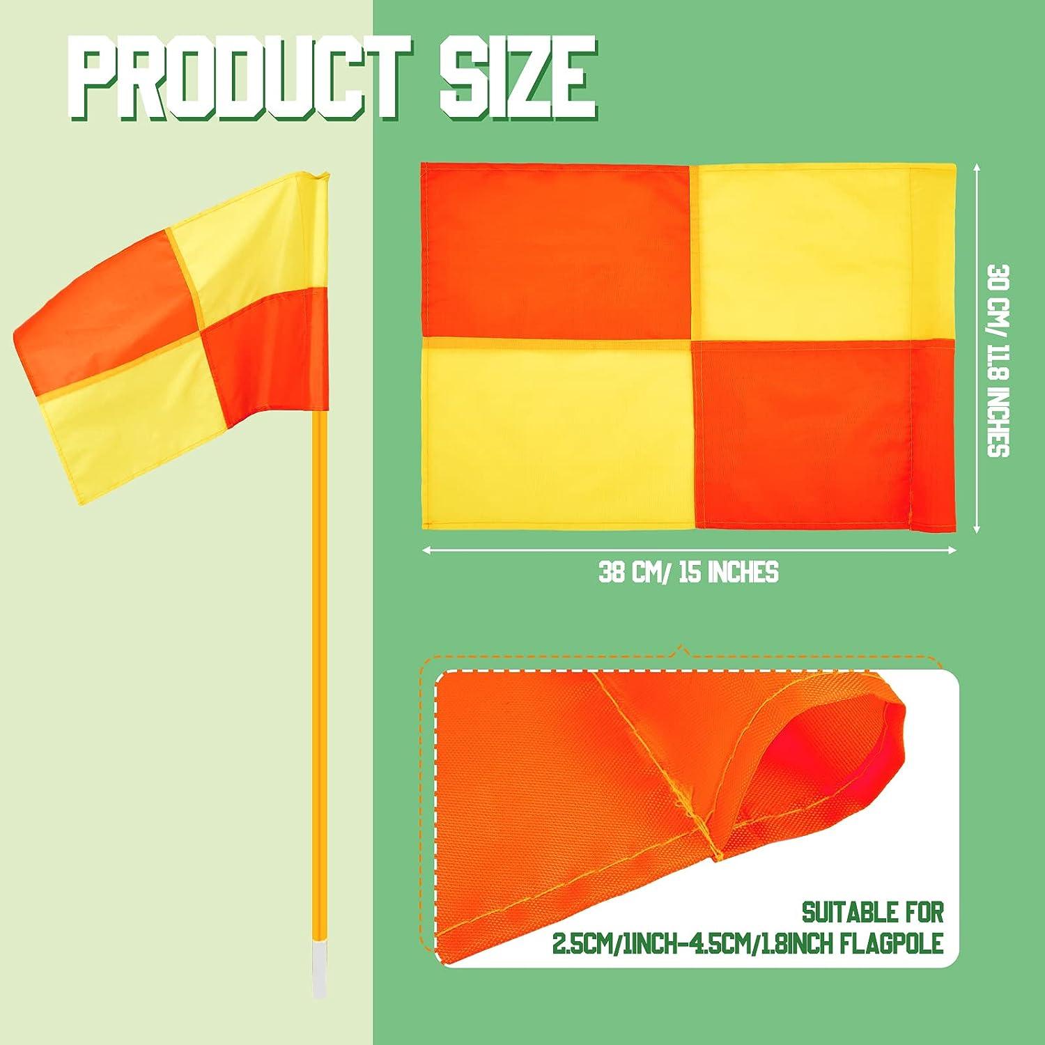 Soccer Referee Flags Set of 4 Portable Big Square Corner Flags for