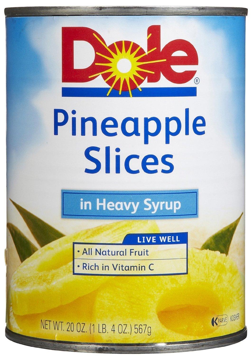 Dole Pineapple Slices in Heavy Syrup 20Oz Cans (Pack of 6) Buy Now
