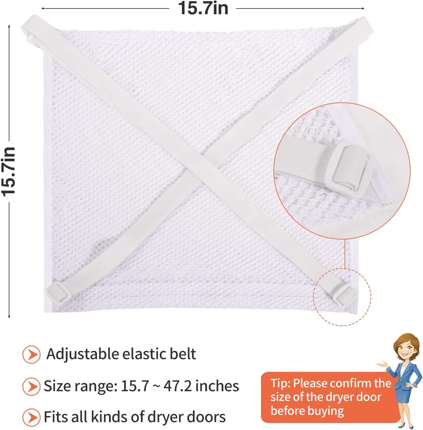 Shoe Dryer Bag - 15.7in Large Sneaker Laundry Wash Drying Bag with 15.747in  Elastic Strap Adjuster for Most Dryers Door, Easy Installation - White 2pcs  Belt Adjustment Range: 15.747.2in