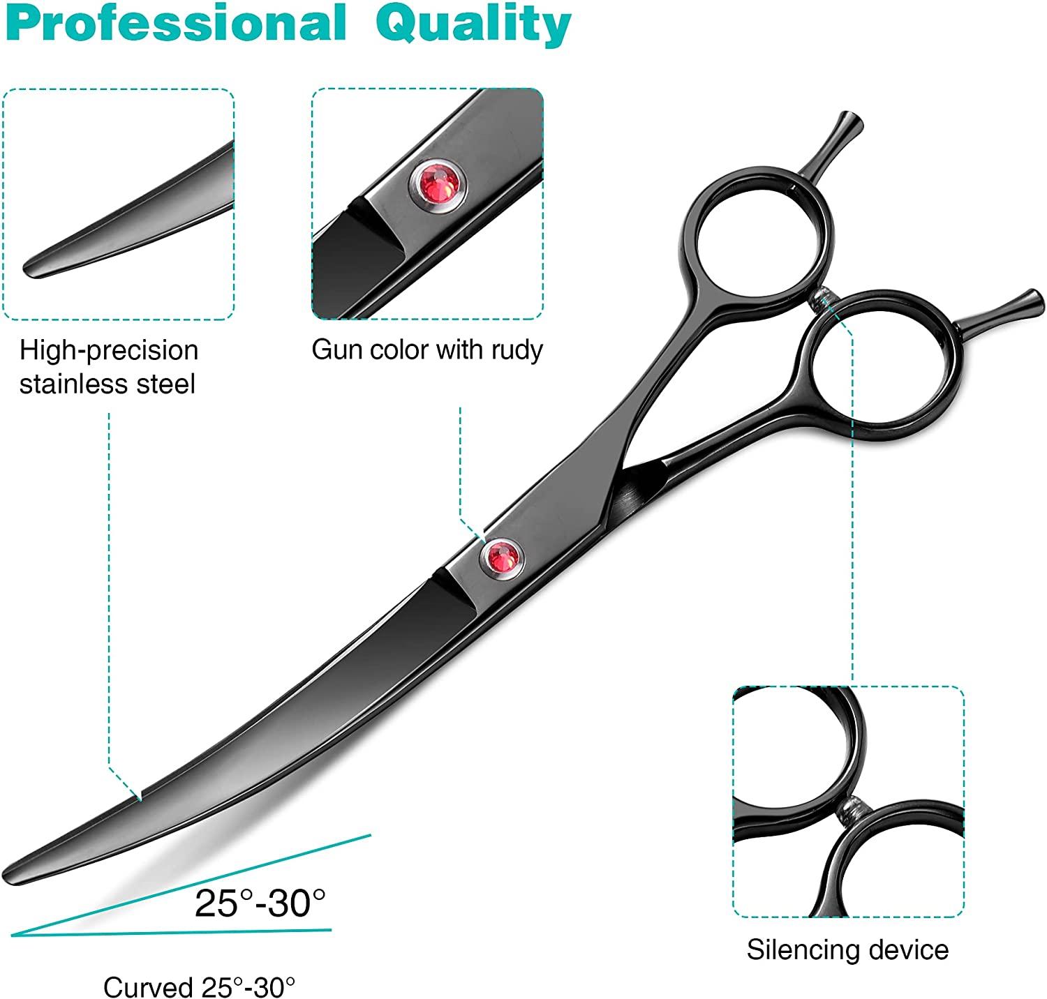 Curved dog deals grooming scissors