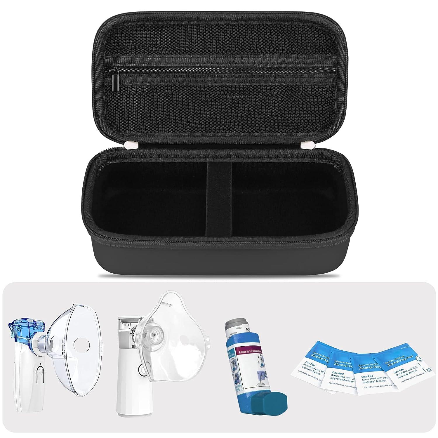 Nousziel Carrying Case for Portable Nebulizer, Asthma Nebulizer Machine  Carry Bag,Hard Travel Inhaler Case for Kids and Adults,Mini First Aid Kit