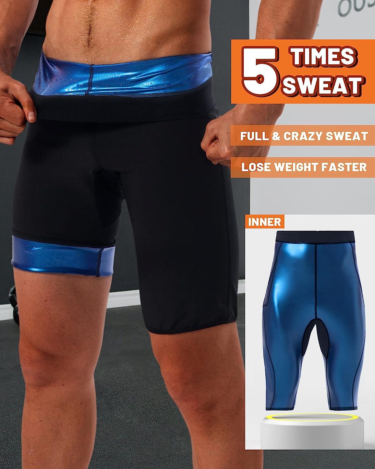 LMCOB Sauna Sweat Short Pants for Men Sauna Leggings Compression