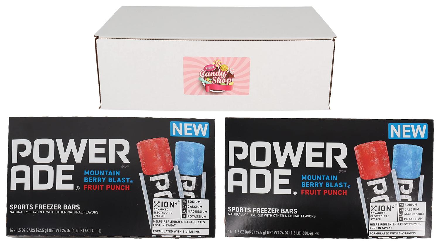 Powerade Popsicles Sports Freezer Pops Bars Pack of 2 (32 Pops)