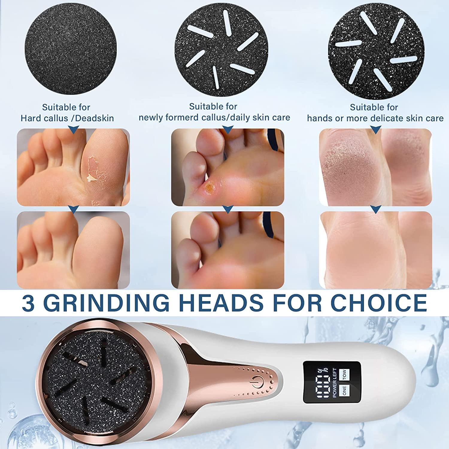 Hoxida Electric Callus Remover for Feet (with Dander Vacuum Cleaner),  Quartz, Rechargeable Foot Pedicure Tools Foot