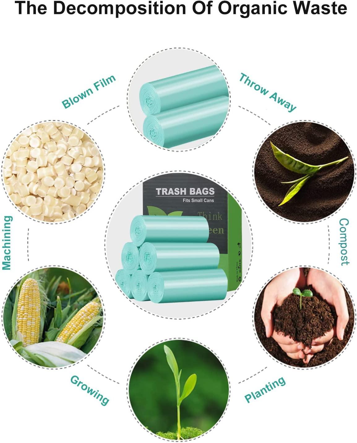 AYOTEE Small Trash Bags 1.2 Gallon - 74 Count Compostable Mini Garbage Bags For Bathroom & Office