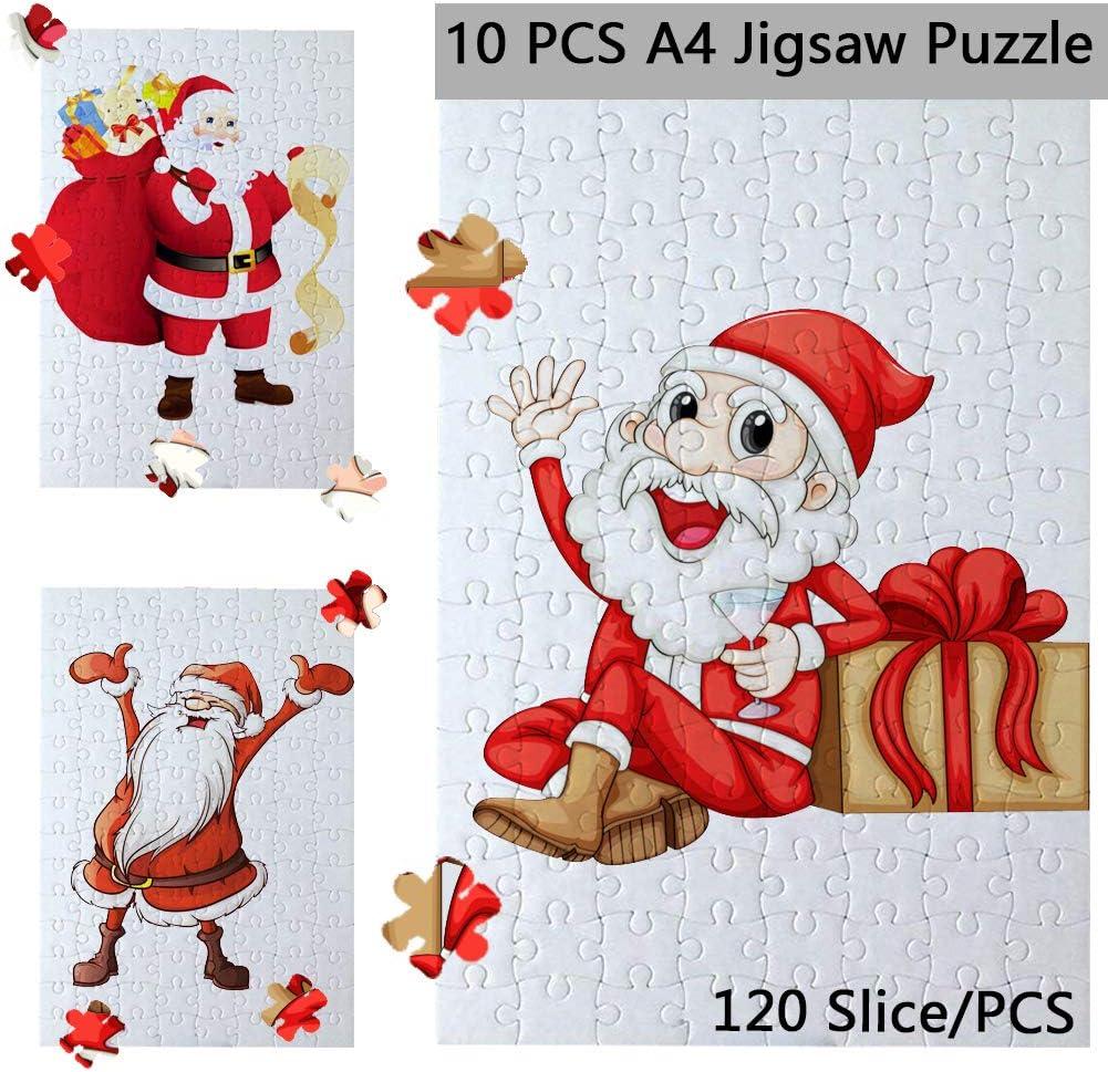 10 Sets Blank Sublimation Puzzles for DIY Crafts, 80-Piece Jigsaws