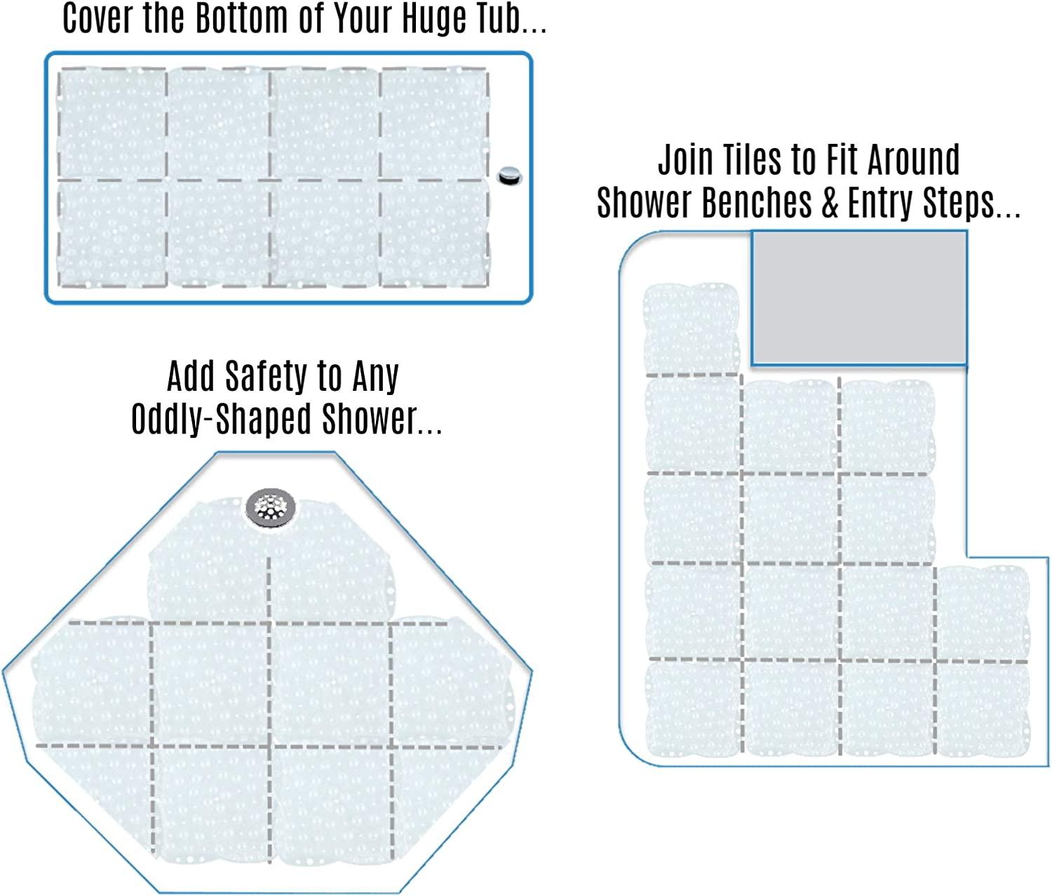 SlipX Solutions Expandable Bath & Shower Safety Mat System Custom