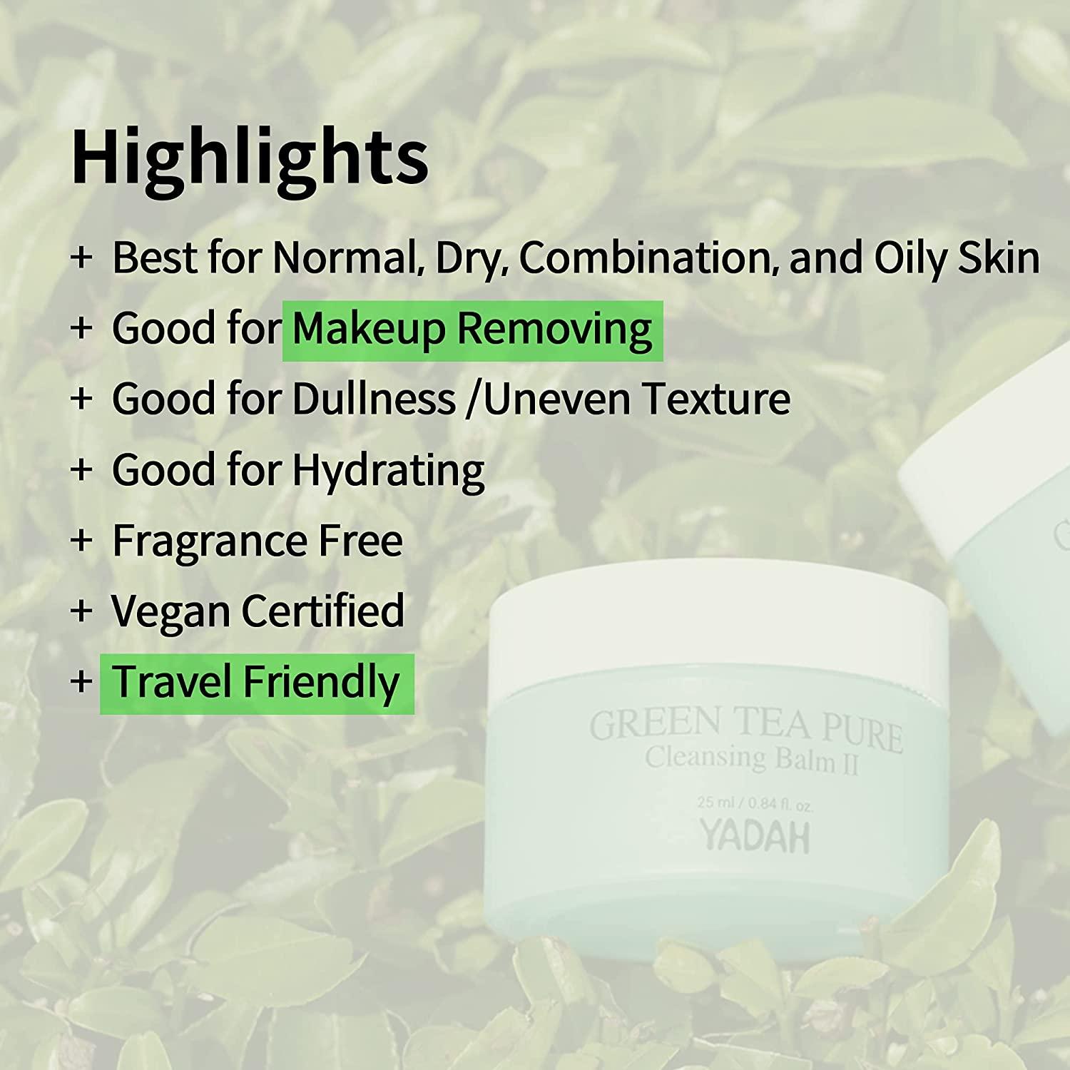 Yadah Green Tea Cleansing Balm 2 Mini (25ml) Gentle Makeup Remover