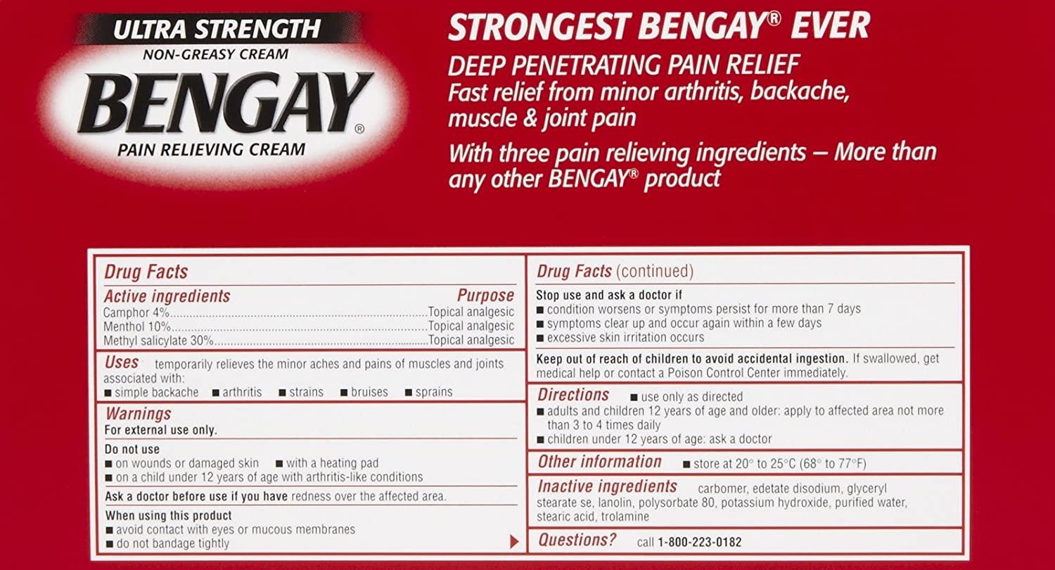 Bengay Ultra Strength Pain Relieving Cream 2 pk NonGreasy Formula