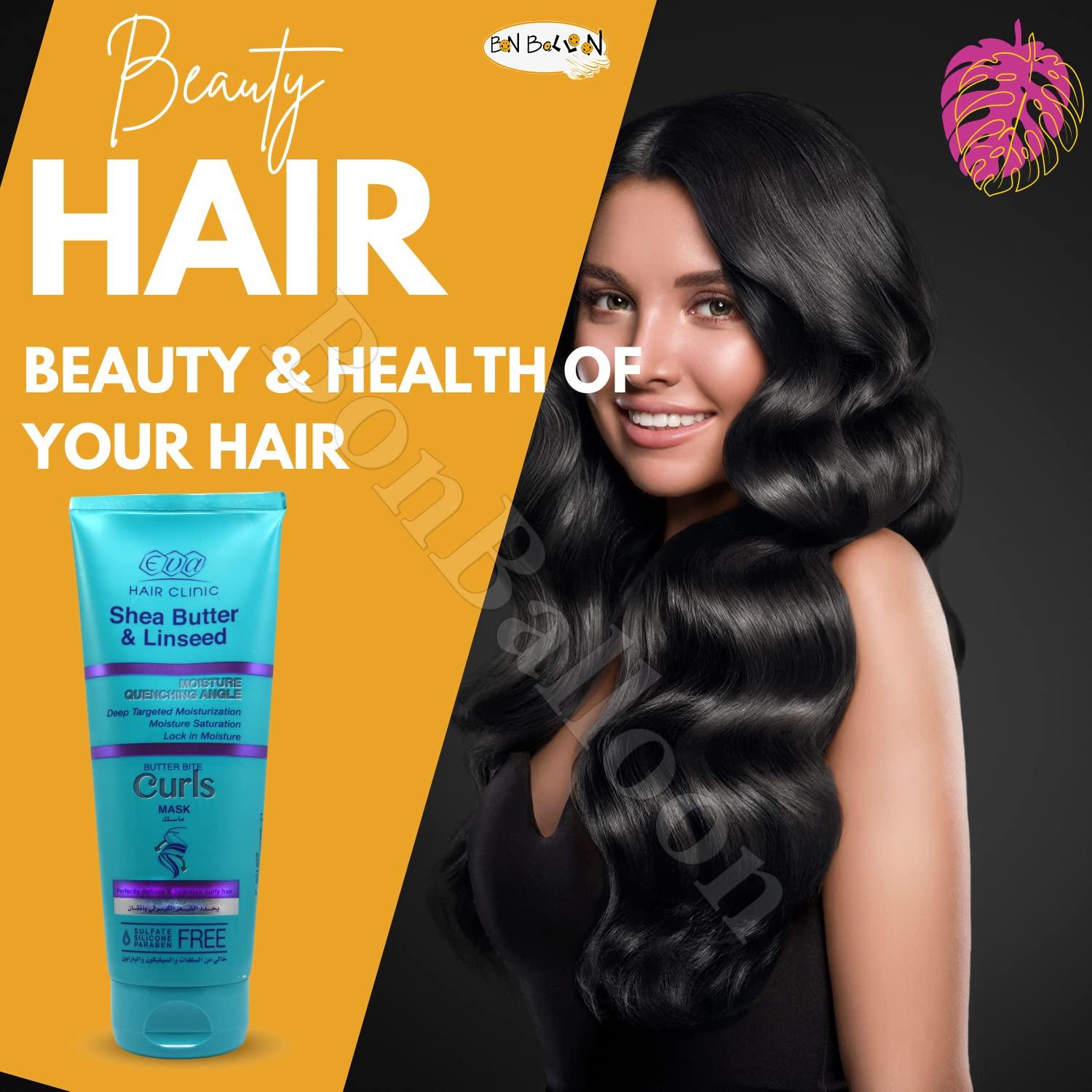 Eva Hair Clinic Curls Mask: Shea Butter & Linseed (6.76 oz) - Intense ...