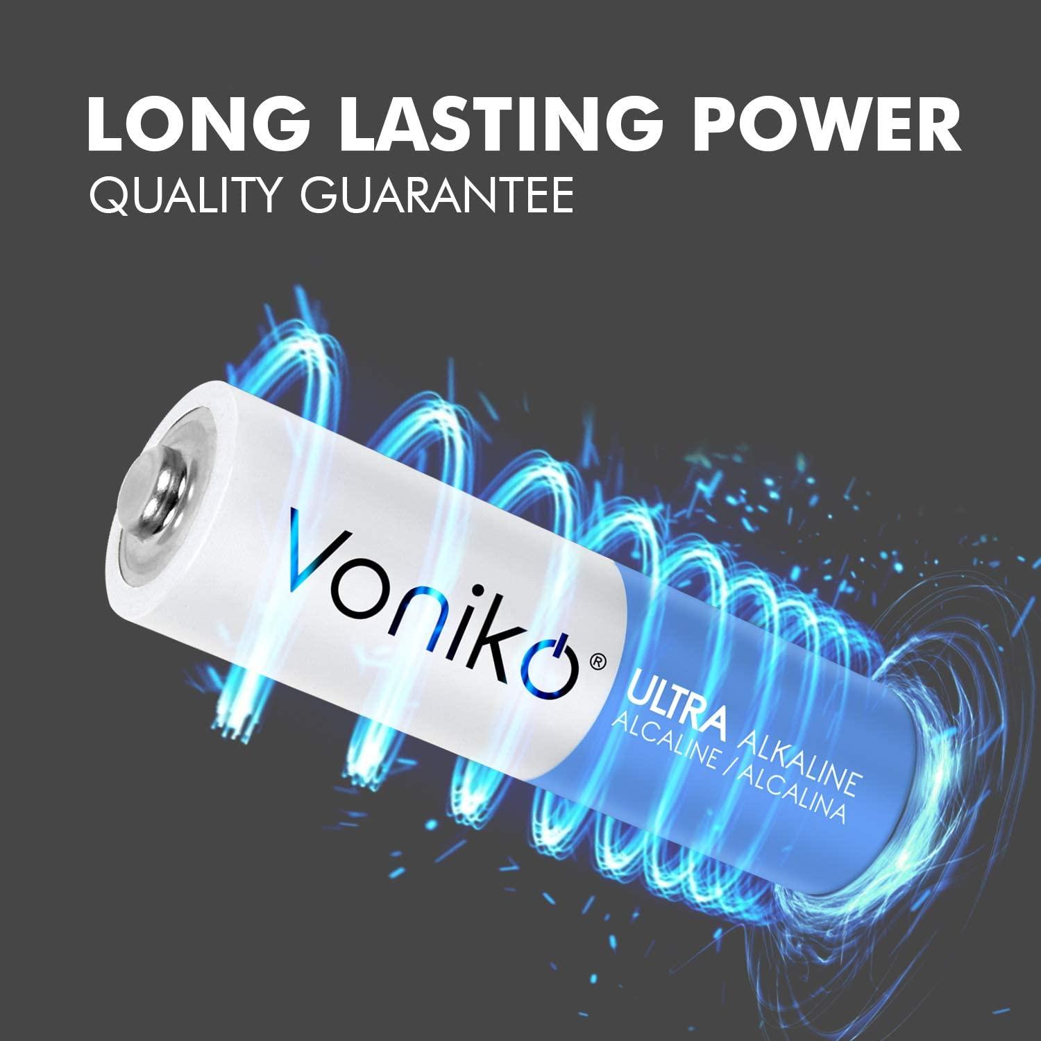 VONIKO Premium Grade AA Batteries (12 Pack)Alkaline Double A Battery