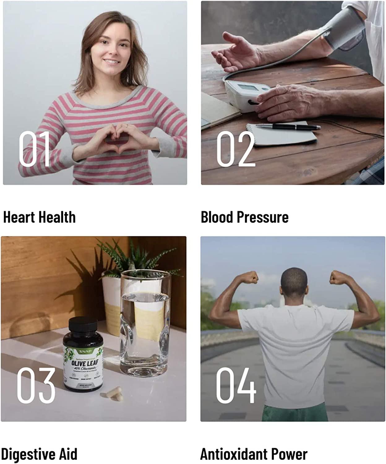 Olive Leaf Extract Capsules Super Strength 40 Oleuropein for Blood