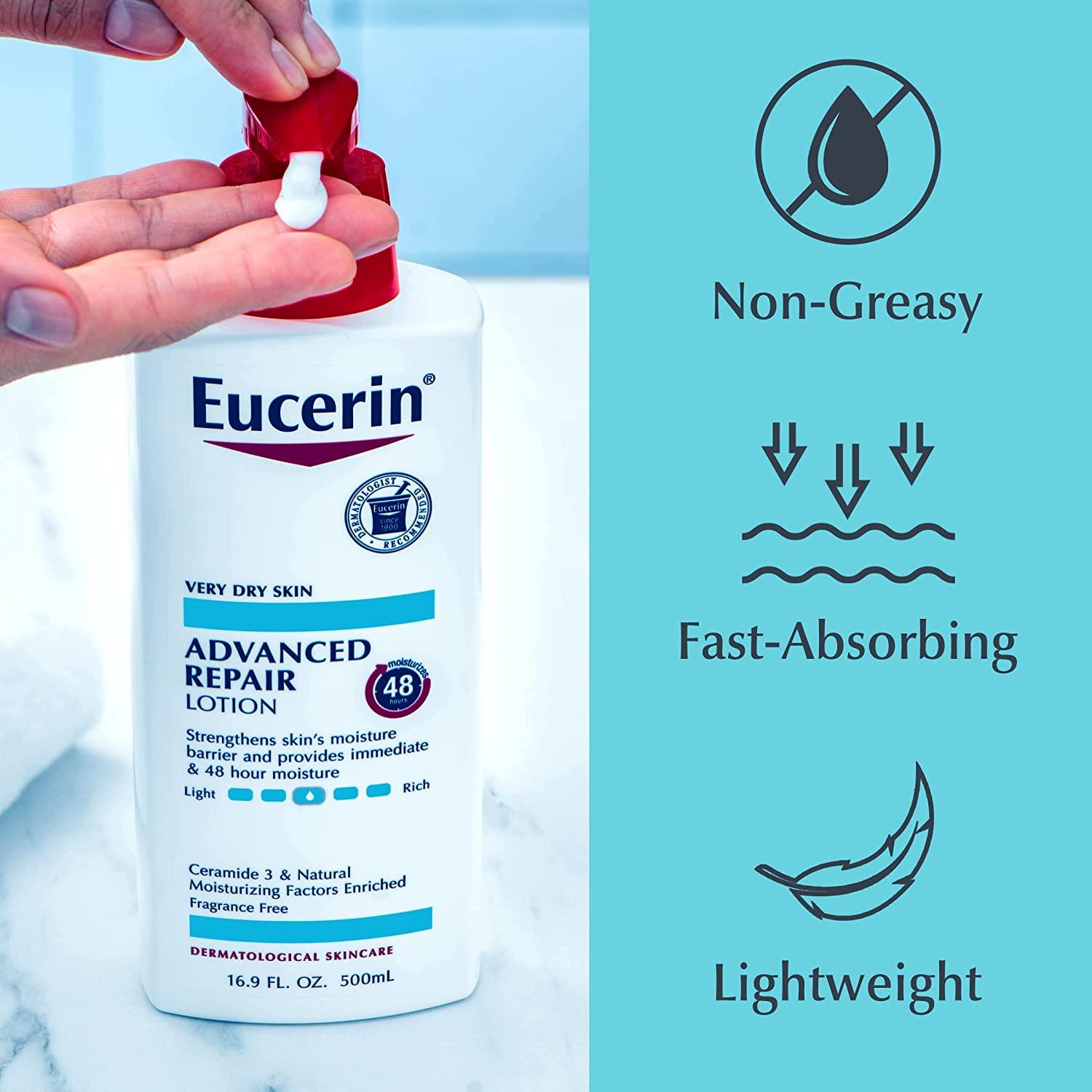 Eucerin Advanced Repair Body Lotion 16.9 Fl Oz Unscented Dry Skin