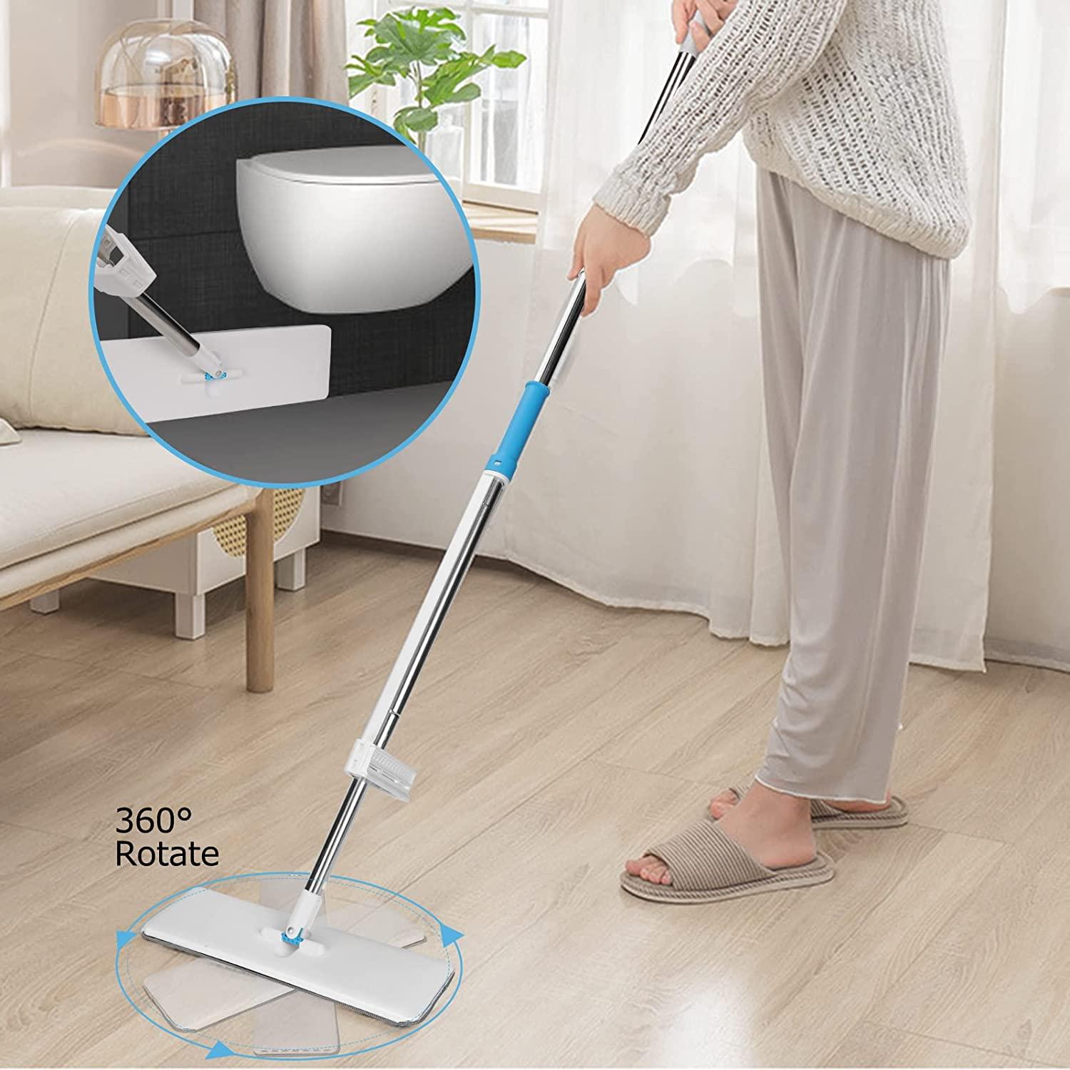 Mop and Bucket with Wringer Set 360° 3psc Microfiber Spin Mop with