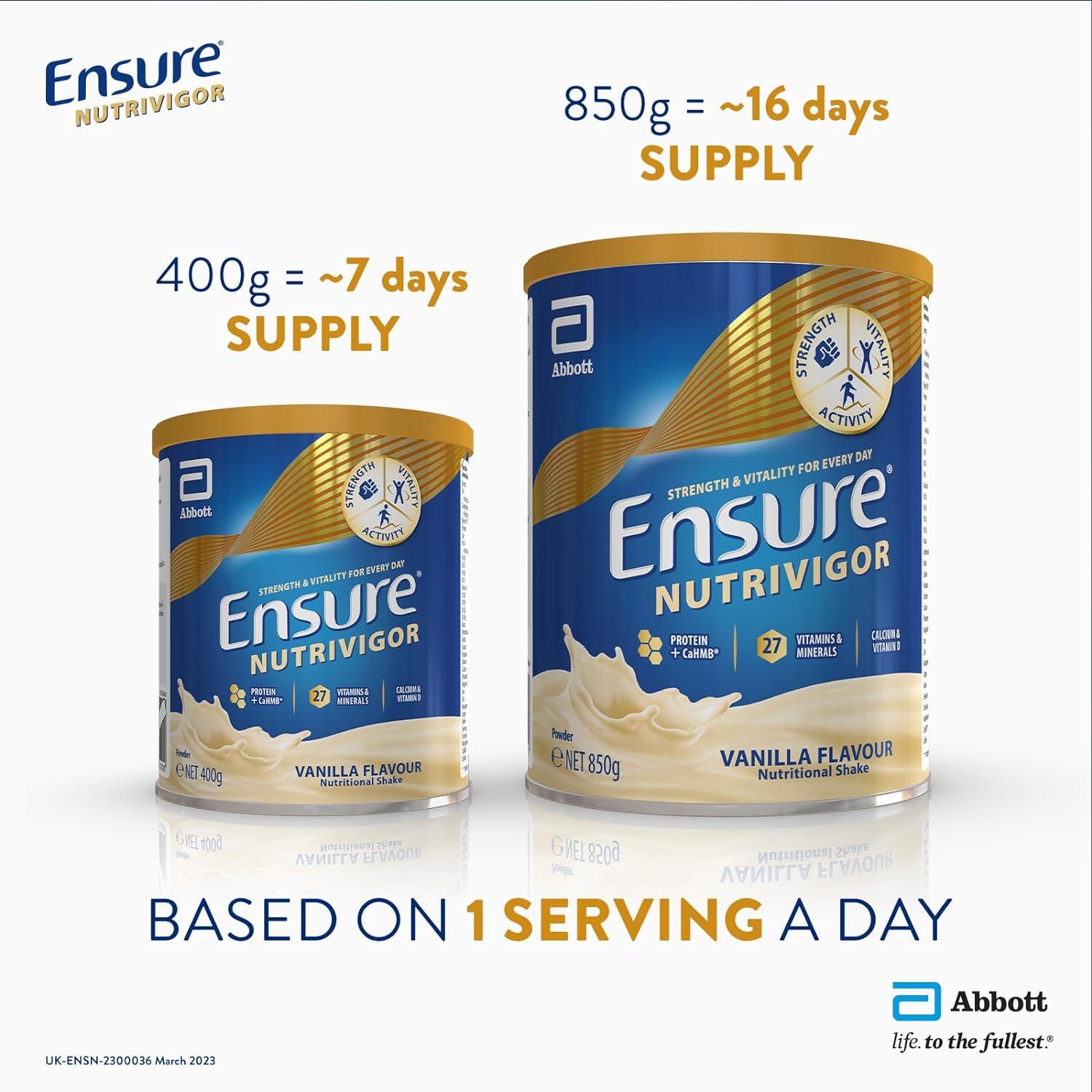 Ensure NutriVigor Nutritional Shake Supports Strength Energy