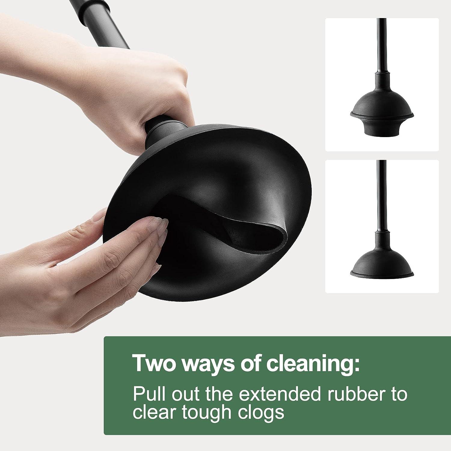 Eyliden 2-in-1 Toilet Plunger and Brush Set with Holder - Bathroom ...
