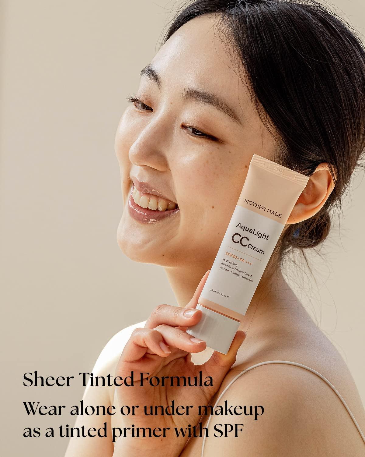 MOTHER MADE Korean CC Cream for Face - Sunscreen SPF 50 PA+++, Fair to  Light Skin Tone, 1.35 fl.oz