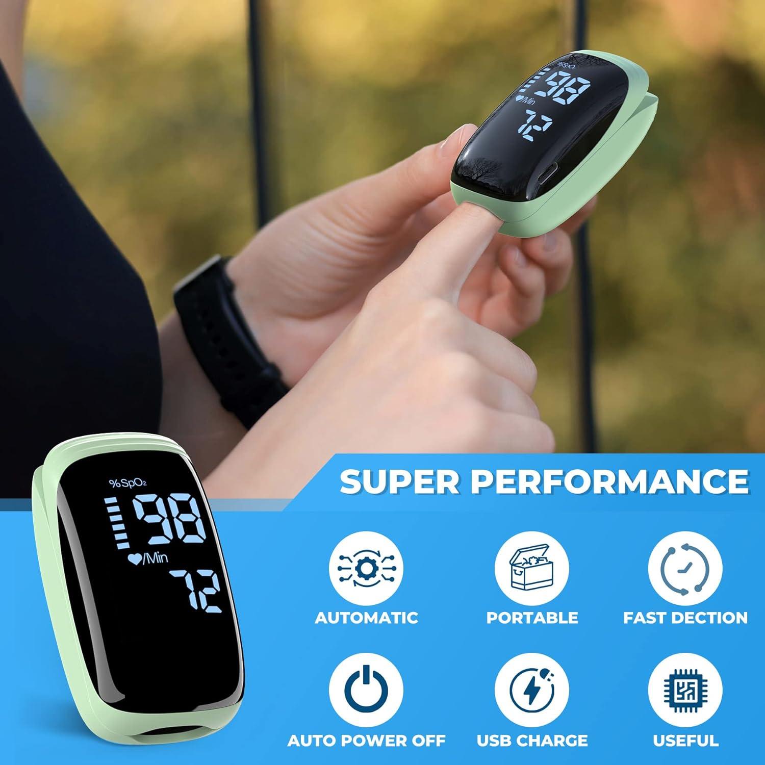 Finger Pulse Oximeter | Rechargeable Oxygen Meter for Home & Sports ...