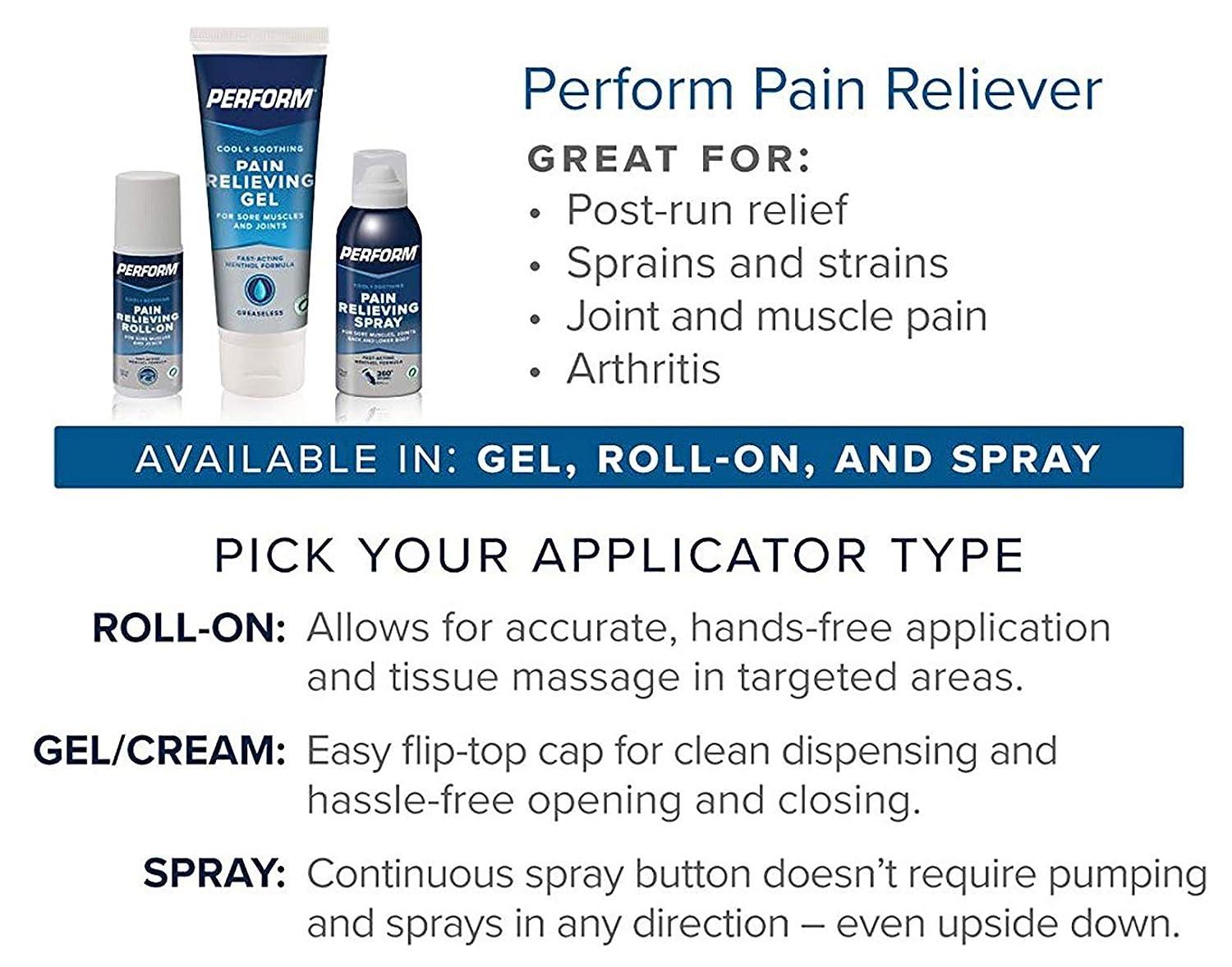 Perform Cooling Pain Relief Spray 4 oz - Non-NSAID Solution for Muscle ...