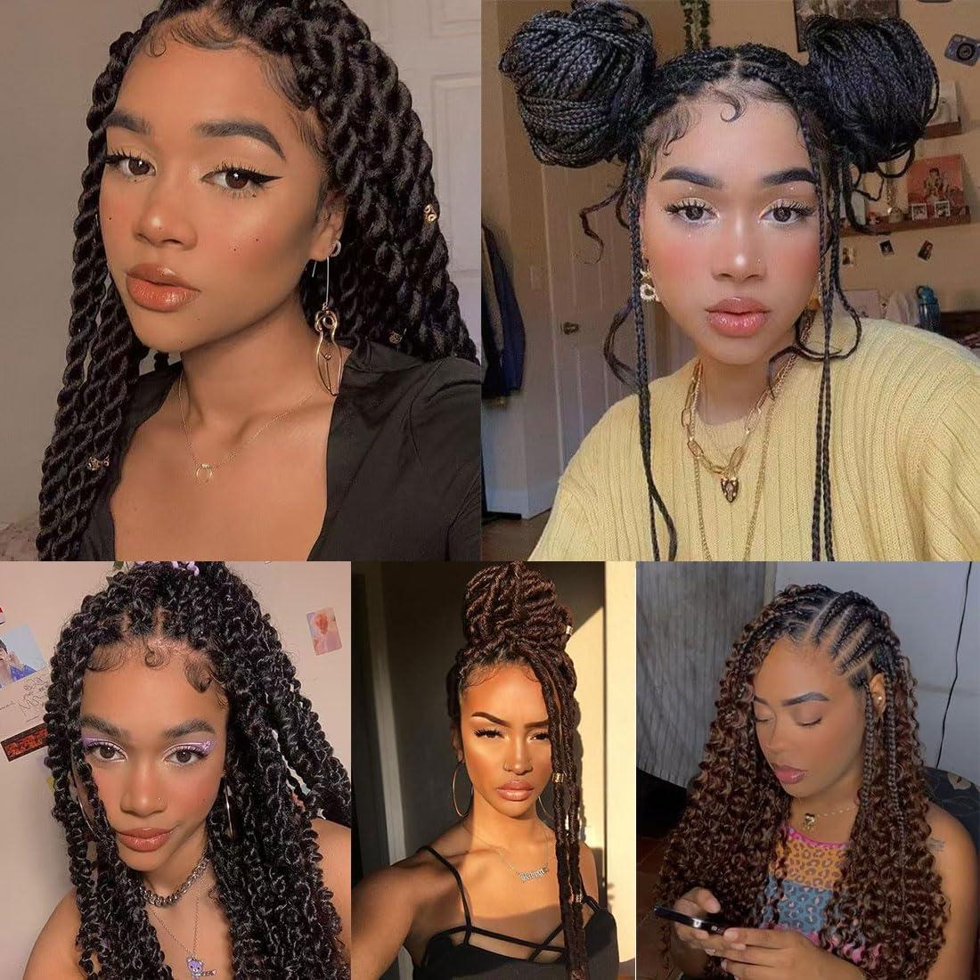 GFDYREE Brazilian Wool Hair 4 Roll 100% Brazilian Wool Hair For African Crochet Hair Braiding Twisting Jumbo Braids/Senegalese Twist/Faux Locs/Wraps With Crochet Hook(4 Roll, Honey Brown - View #9