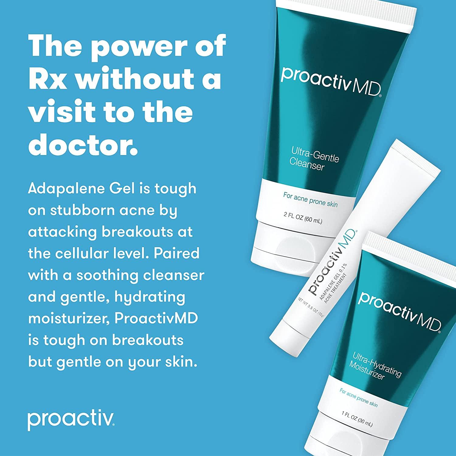 ProactivMD Adapalene Gel Acne Treatment Kit - 30 Day Regimen with Green ...