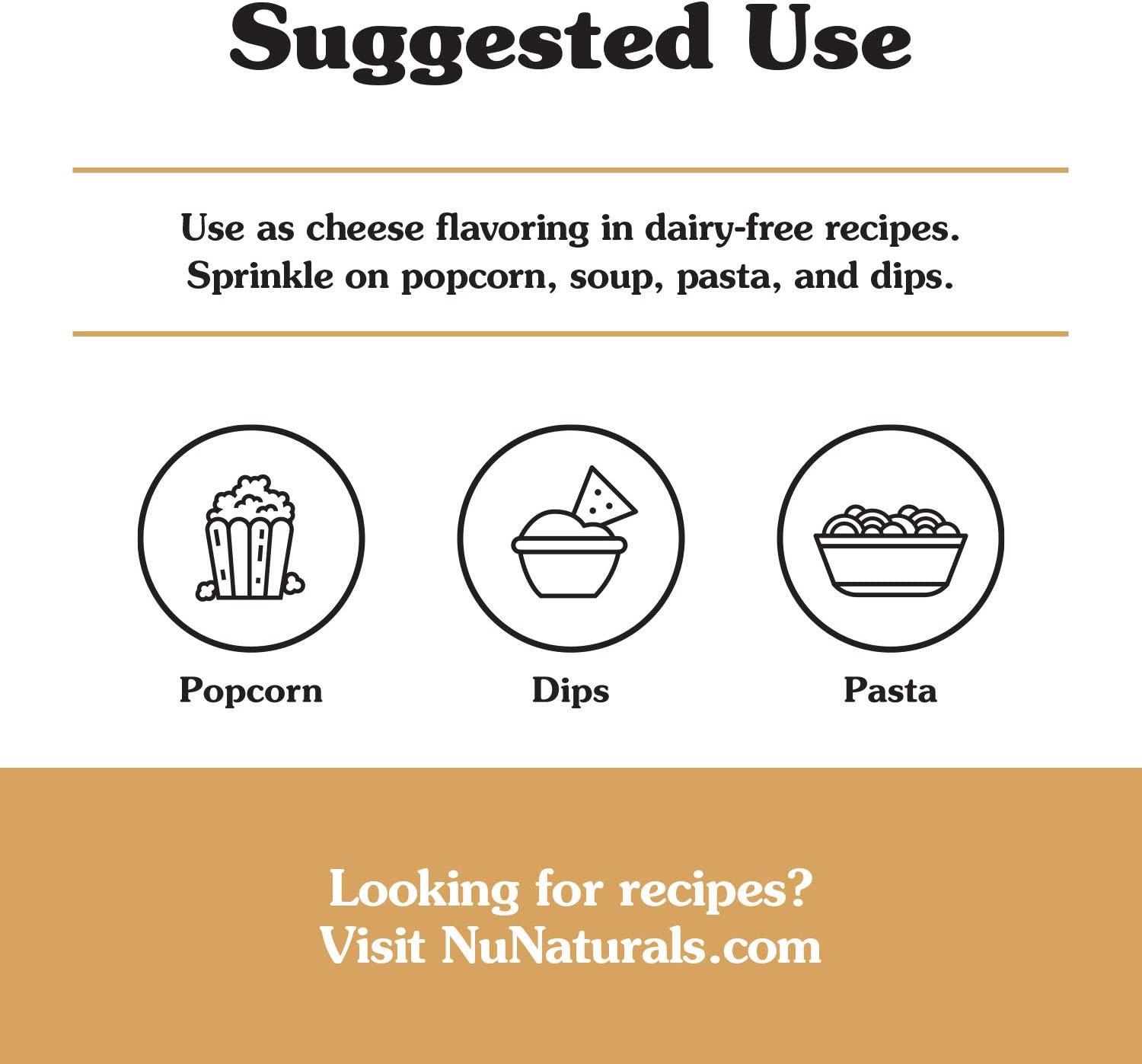 NuNaturals Nutritional Mini Yeast Flakes 24 oz Vegan Cheese Powder