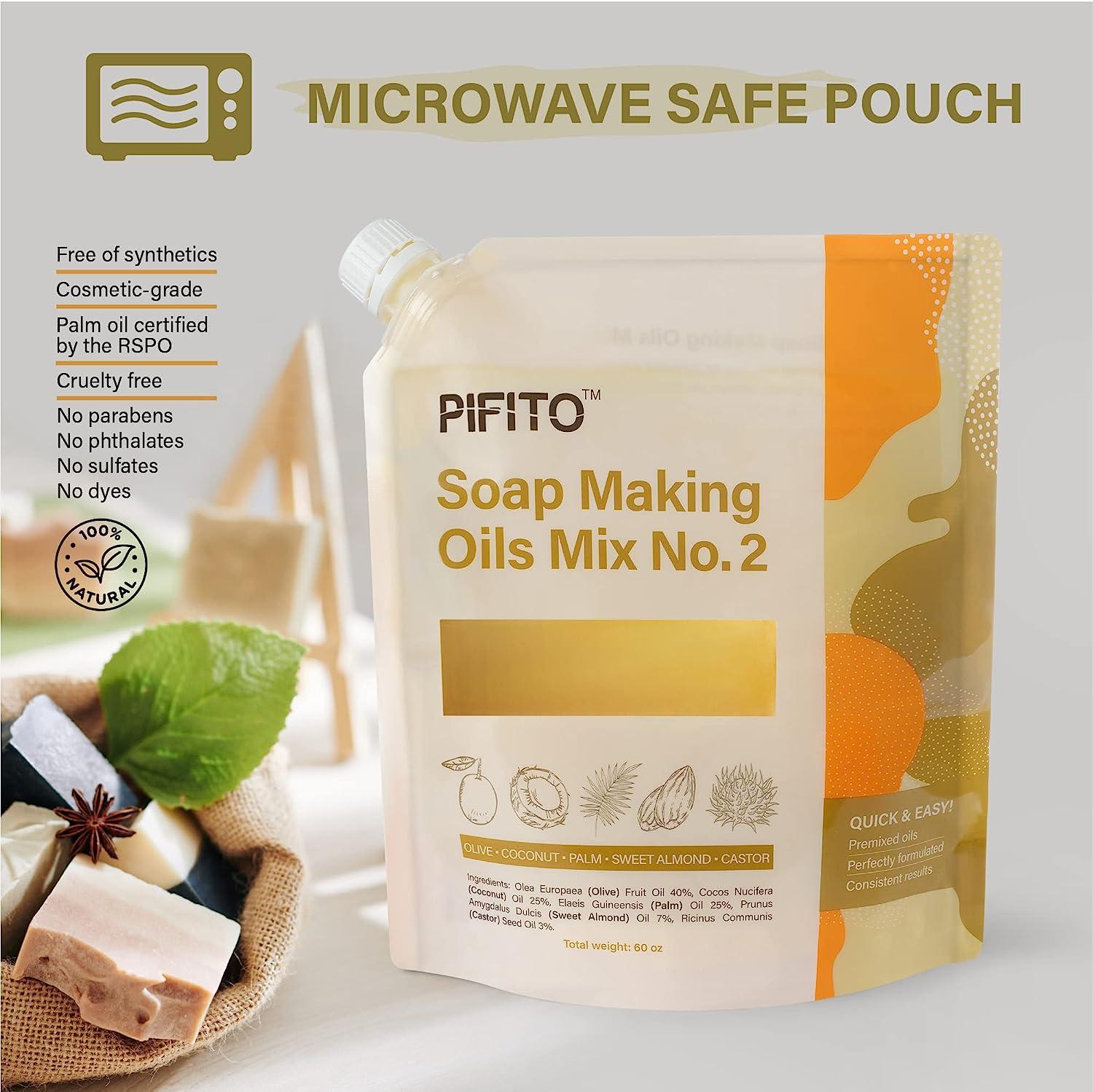 Pifito Soap Making Oils Mix No. 1 │ 60 Oz Quick Mix Blend of Pre-Measured  Oils for Cold Process Soap Making Supplies
