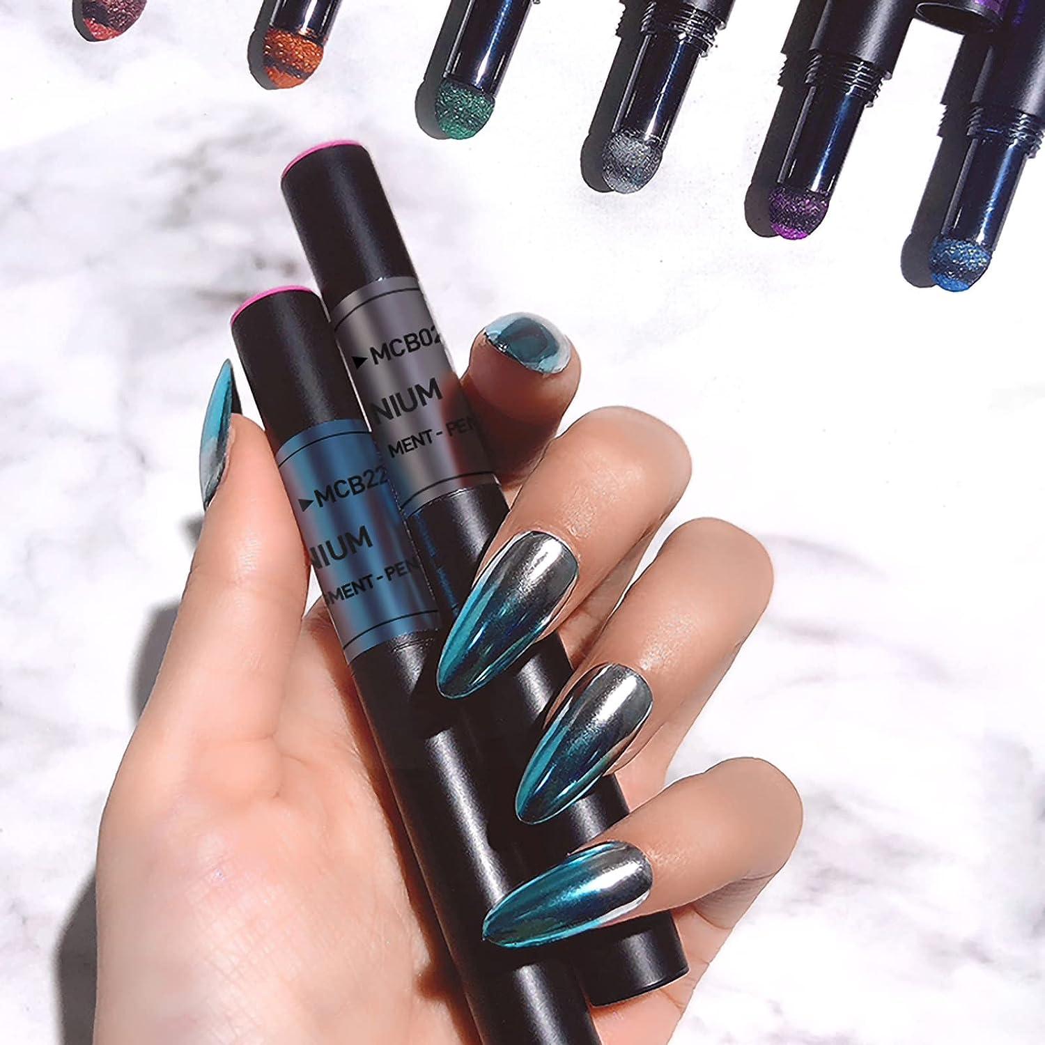 Chrome Air Cushion Azure Blue Nail Powder Pen Multi-Chrome DIY