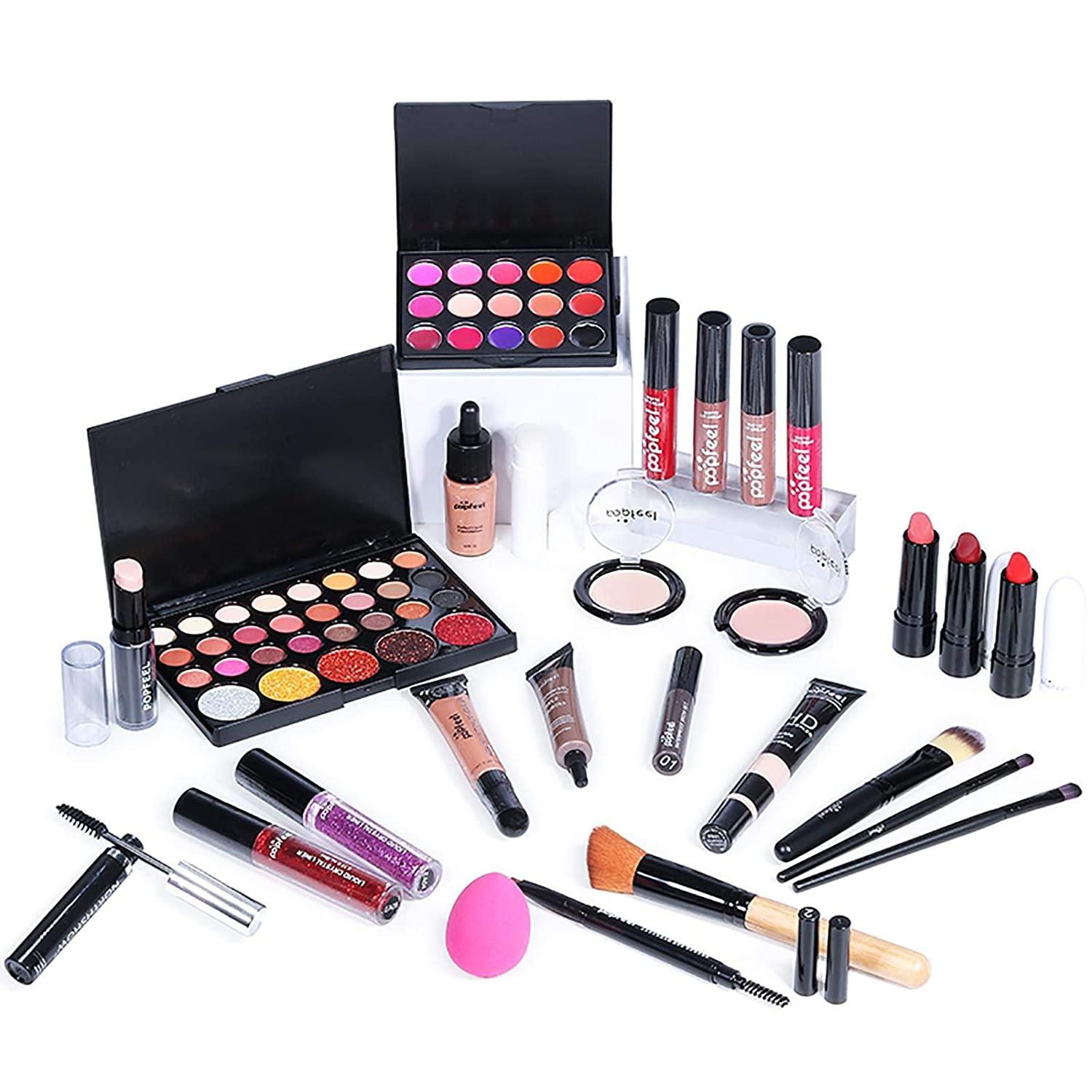 AFGSsm Kit maquillaje mujer, Set de maquillaje para adolescentes, Maletín  maquillaje profesional completo, All in One Makeup Gift Set(27 PIEZAS)