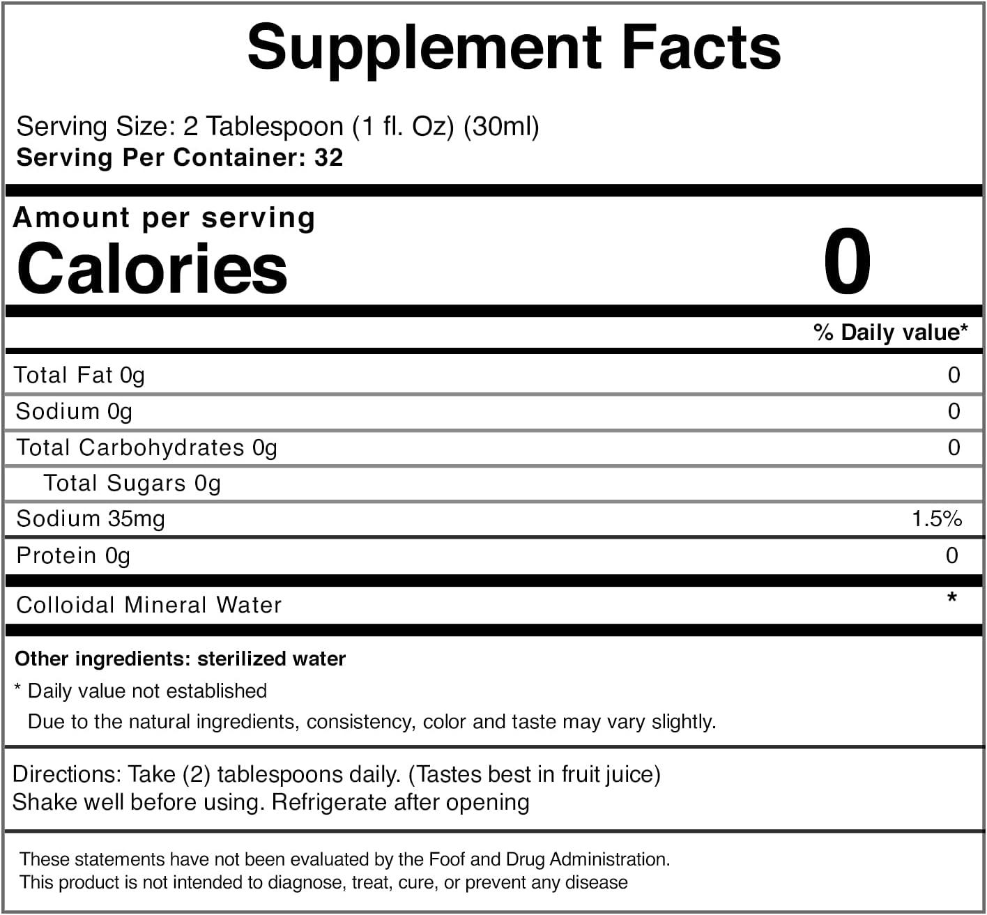 Original Colloidal Mineral Formula T.J. Clark 32fl.oz. Liquid