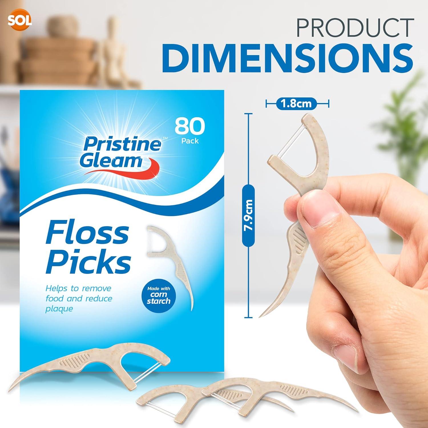 80pk Corn Starch Floss Harps Biodegradable Floss Picks Floss Sticks