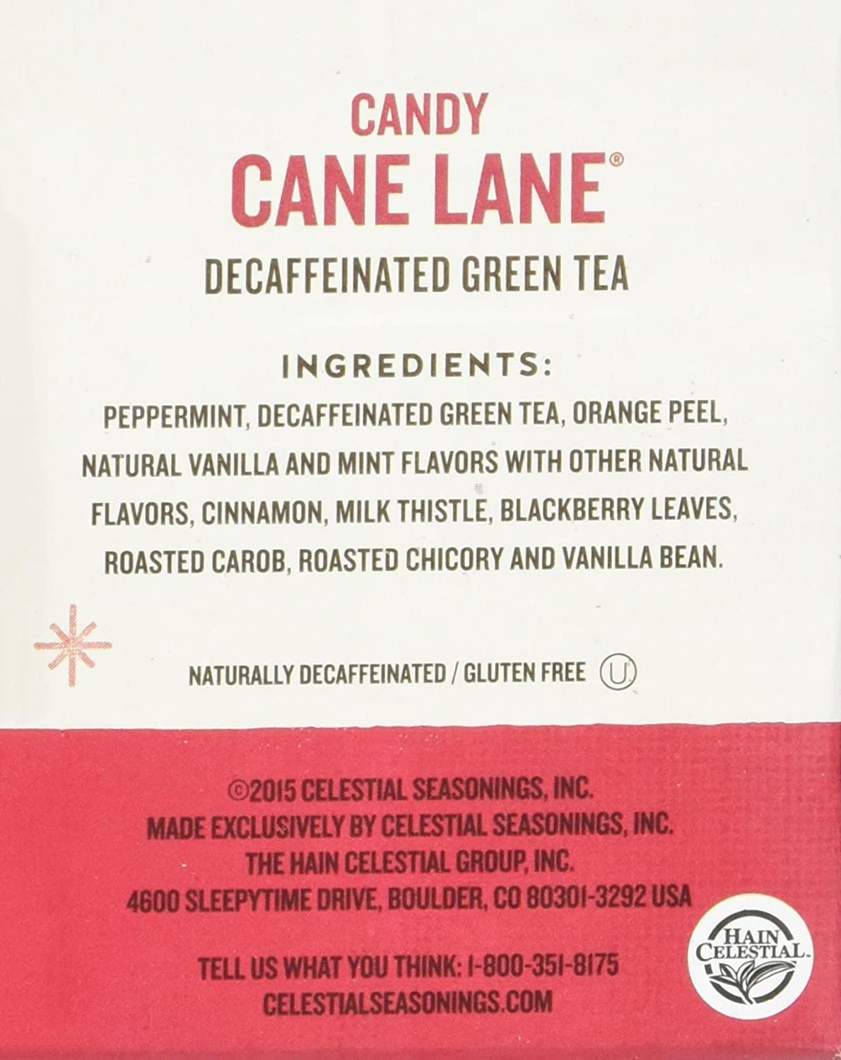 Candy Cane Lane Green Holiday Tea decaf 20 Tea Bags