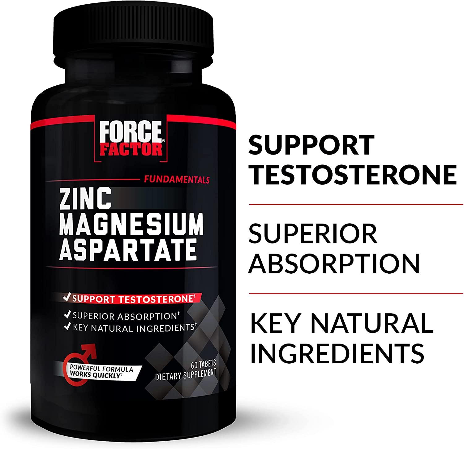 Force Factor Zinc Magnesium Aspartate 60 Tablets