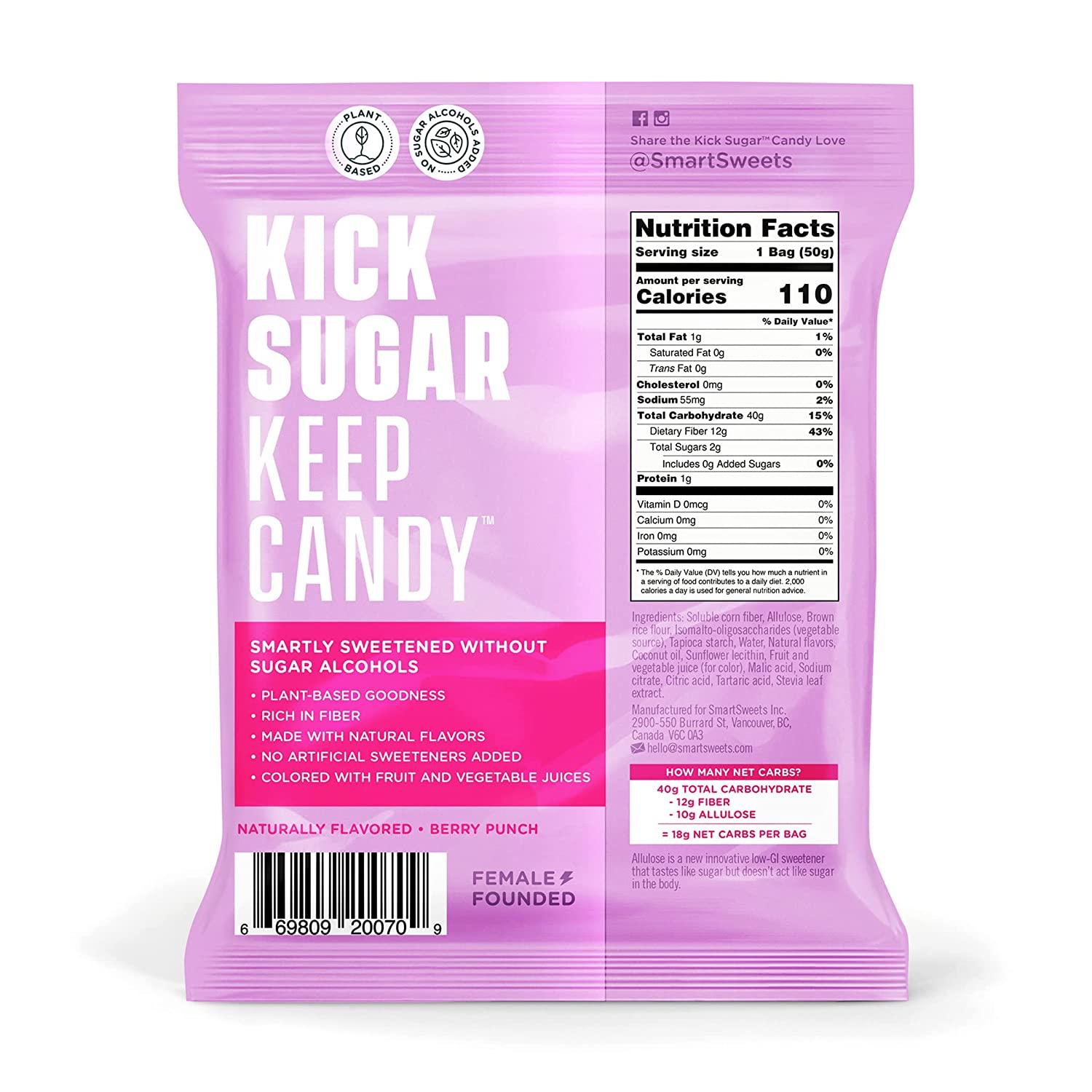 Smart Sweets Red Twists, Licorice Gummy Candy with Low Sugar (2g), Low